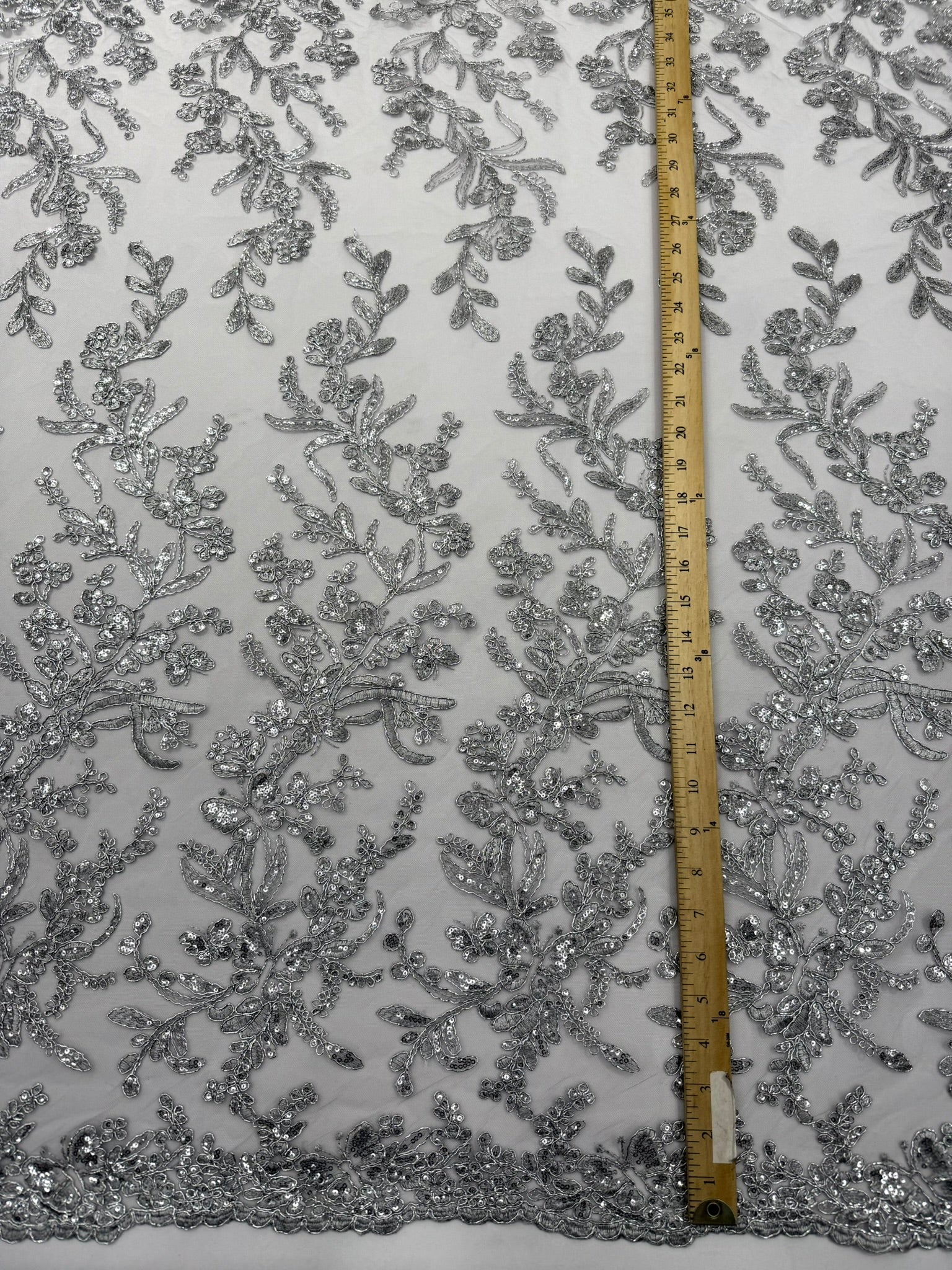 Corded Lace with Butterfly Embroidery and Sequin on Mesh 54" Wide | VIP Textile Inc.