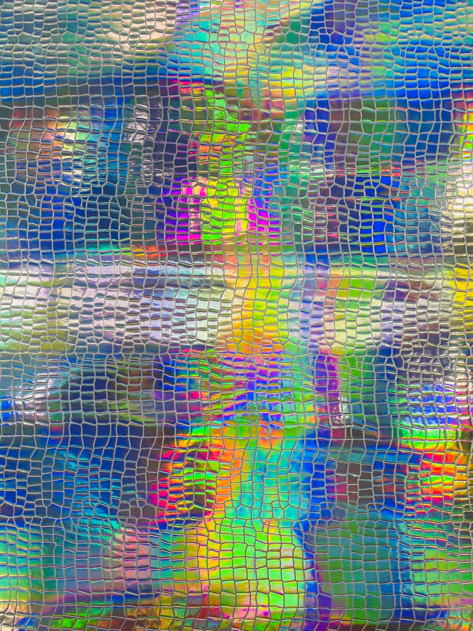 Crocodile Embossed PVC Holographic Vinyl Fabric / Upholstery Crafting Accessories Applications
