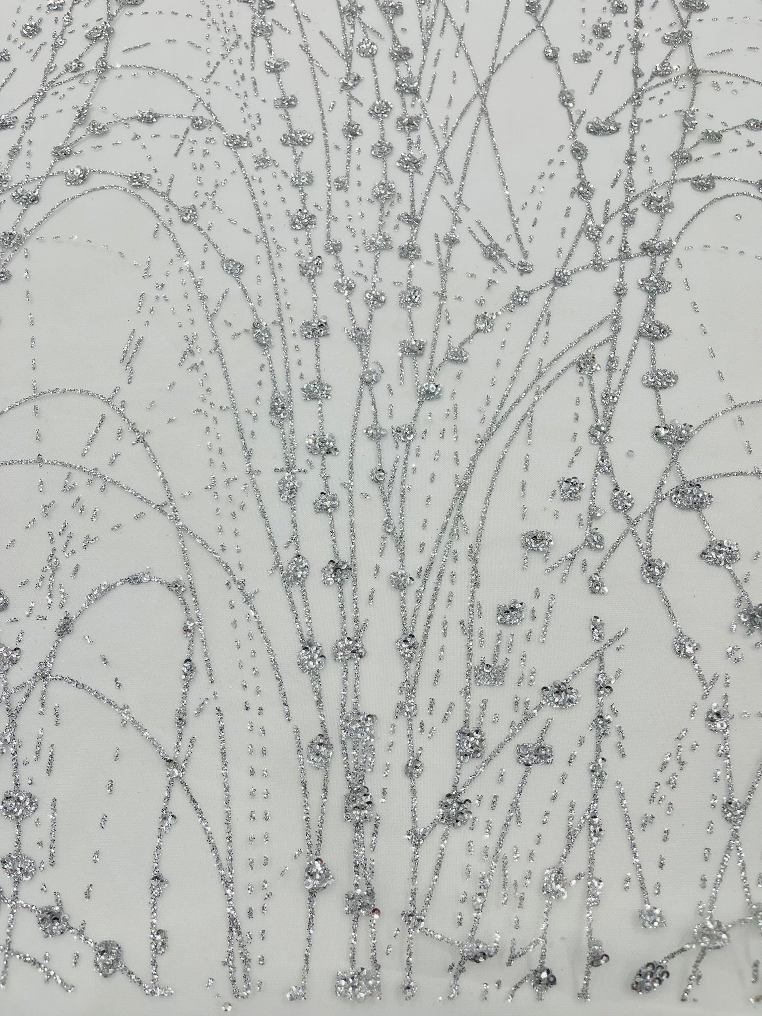 Glitter Galaxy Design On A Mesh Lace Fabric/Prom.