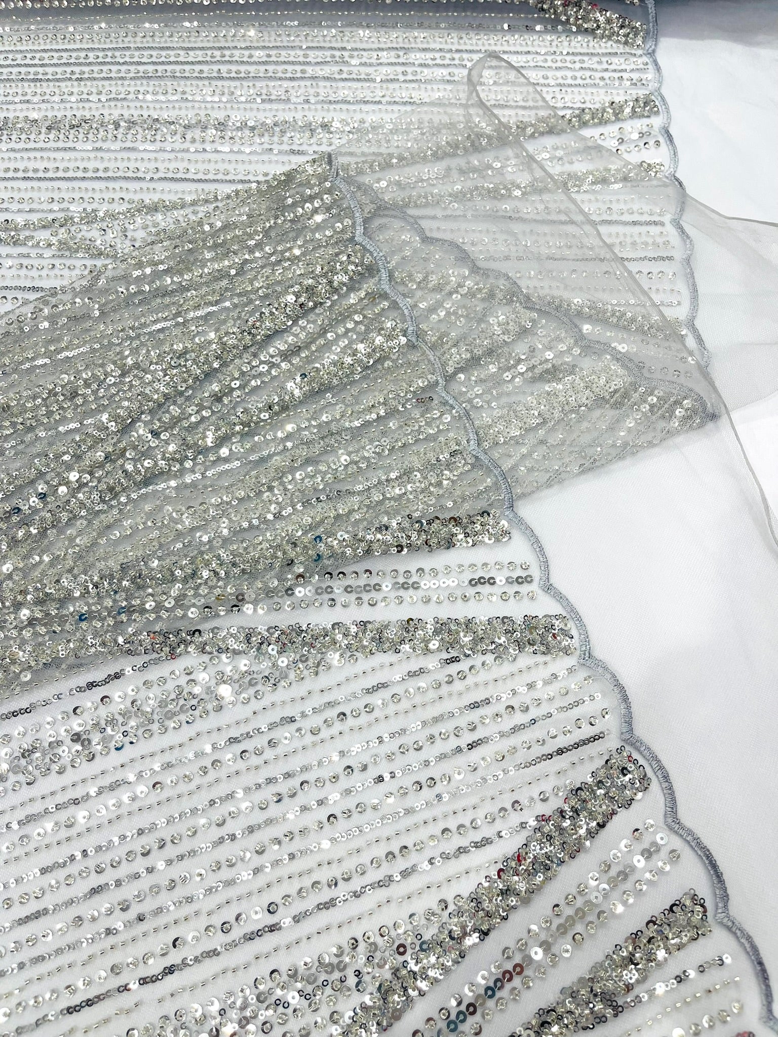 Geometric New York Fashion Beaded Lace, By The Yard.
