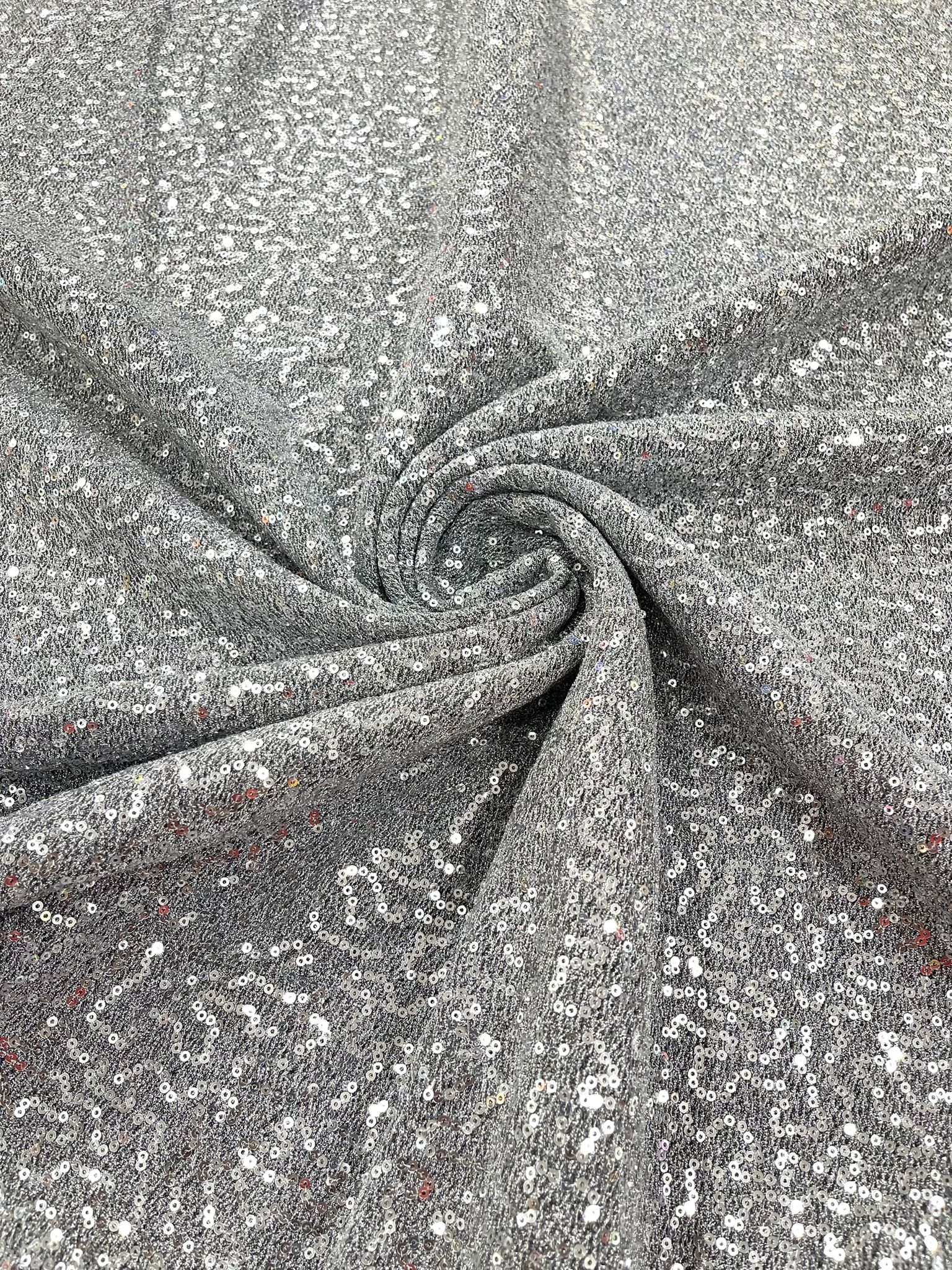 METALLIC TINSEL STRETCH LUREX SEQUIN FABRIC.