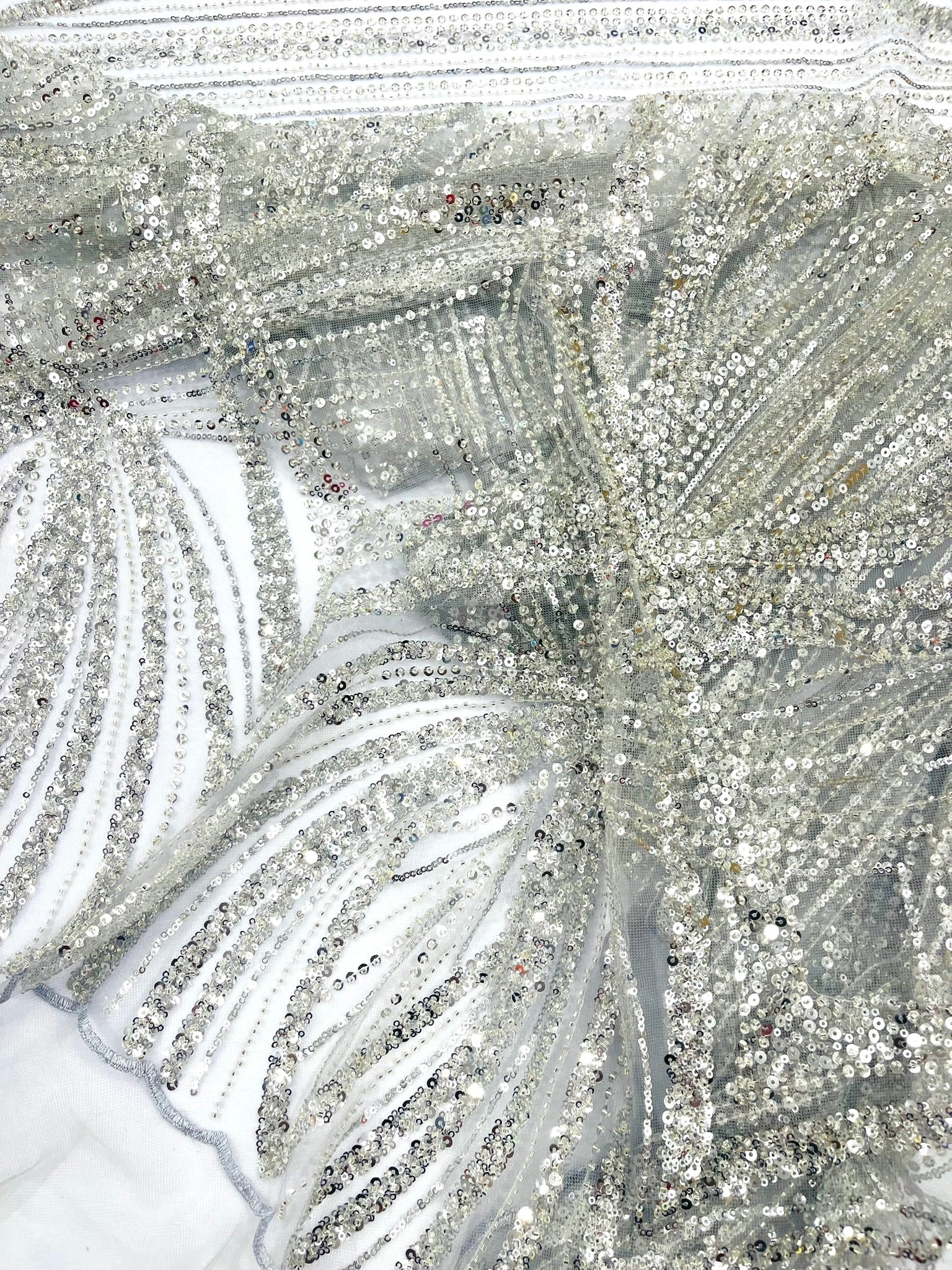 Geometric New York Fashion Beaded Lace, By The Yard.