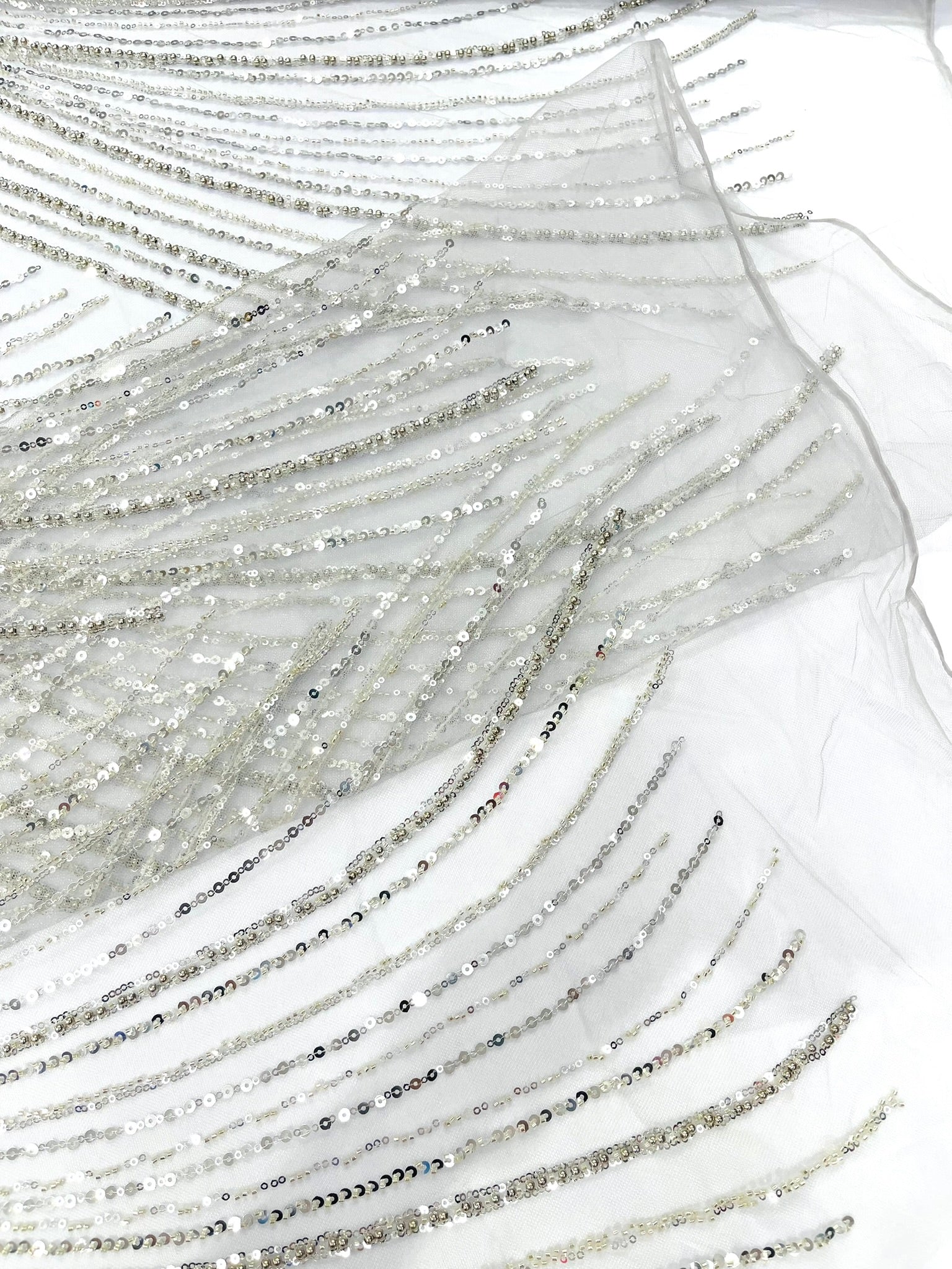 Flame Fashion Beaded Lace Fabric| Prom| Wedding| By The Yard.