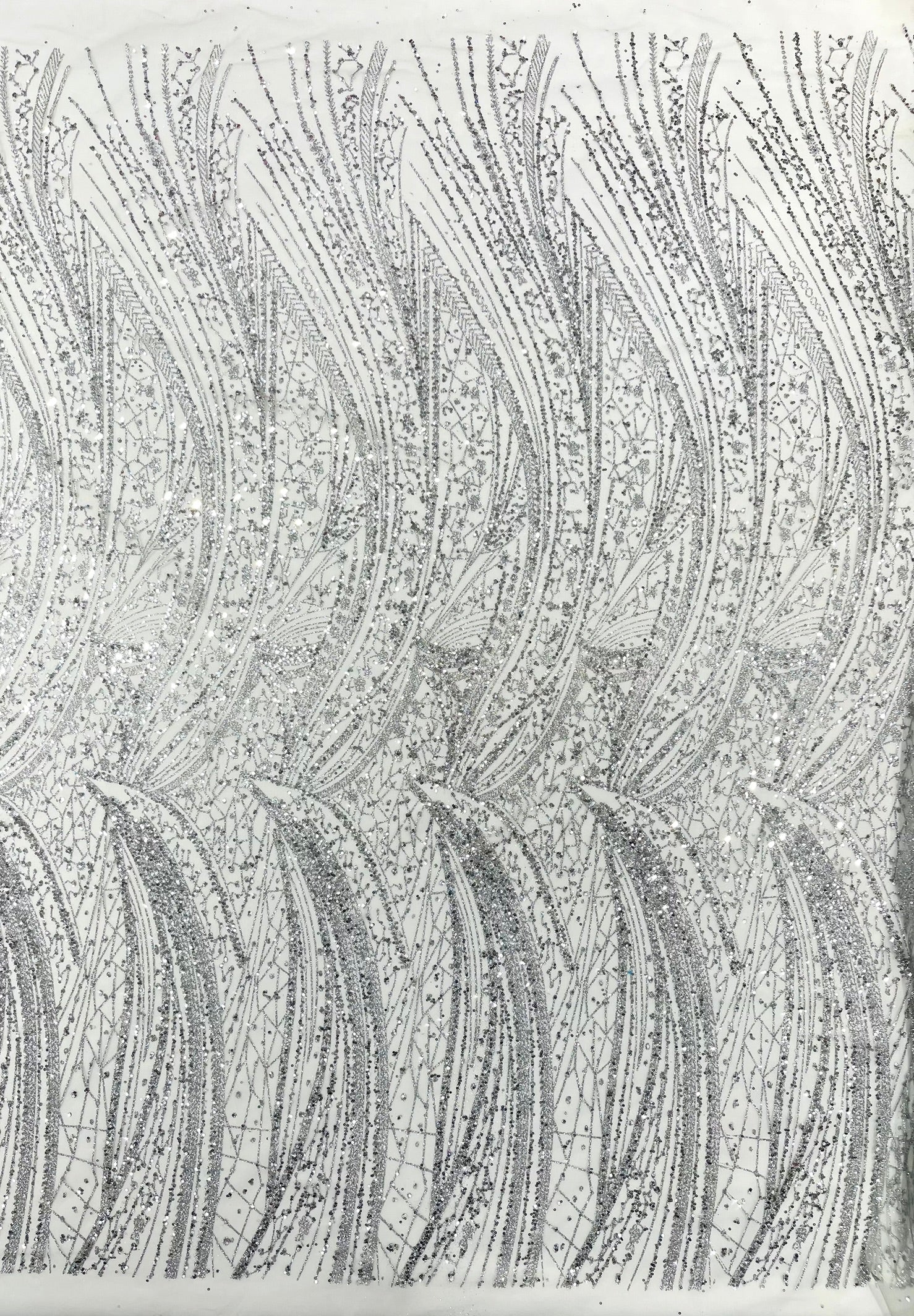 Geometric Fashion Glitter Design On A Mesh Lace Fabric| 58" Wide| Prom Dresses.