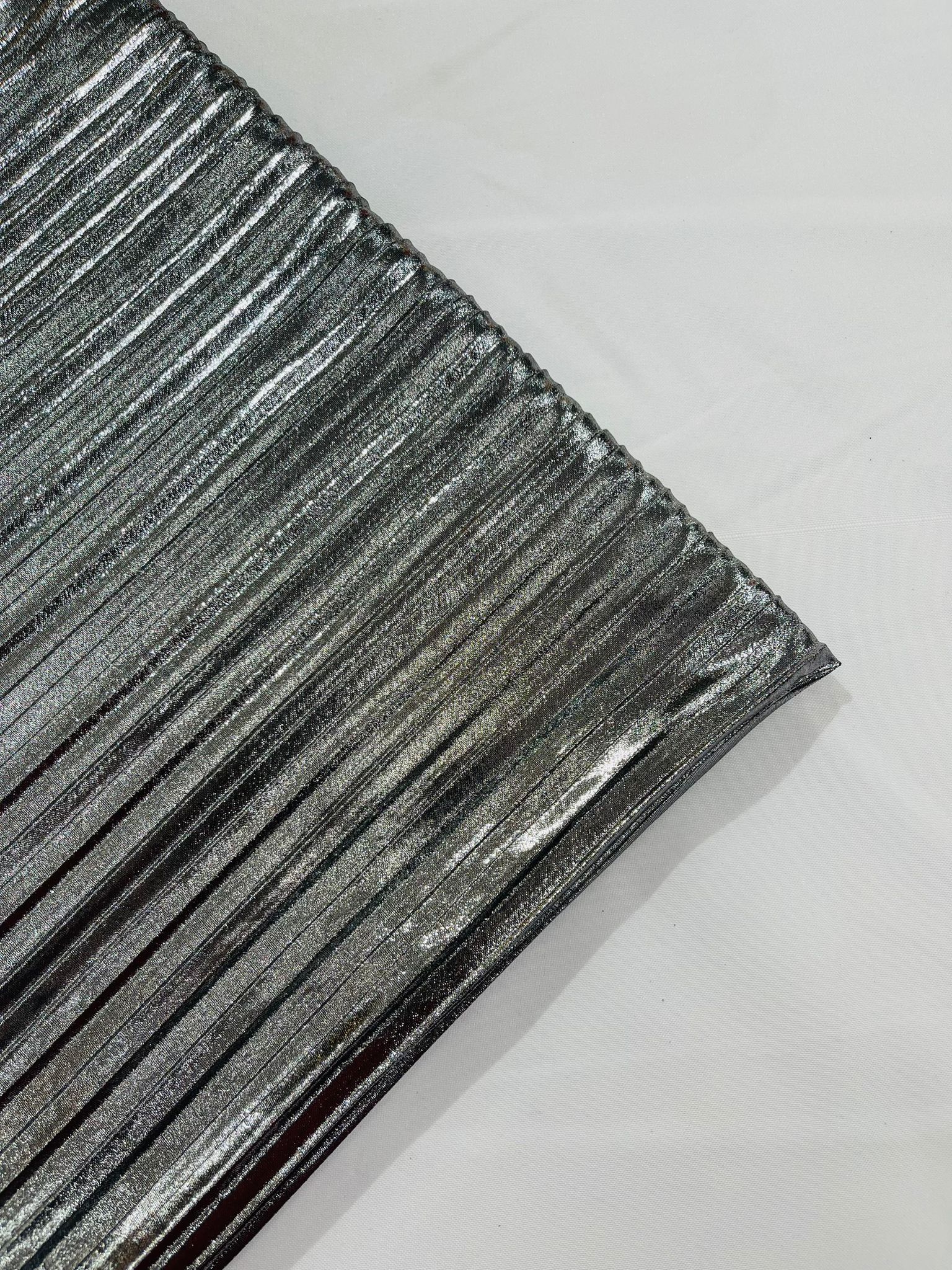 Metallic Accordion Pleated Polyester Fabric/Stretch Fabric/Light Weight/ 58 Inches Wide.