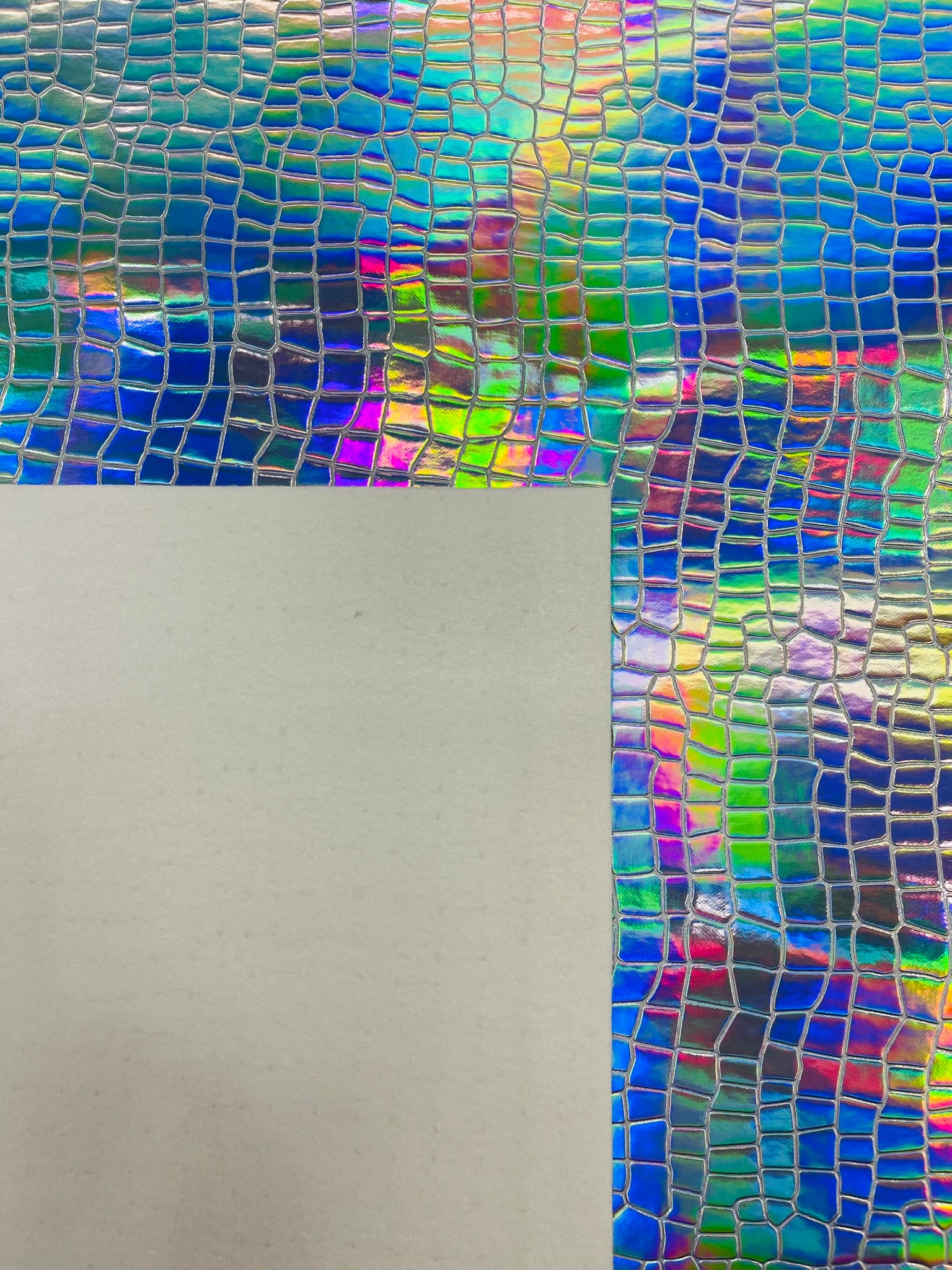 Crocodile Embossed PVC Holographic Vinyl Fabric / Upholstery Crafting Accessories Applications
