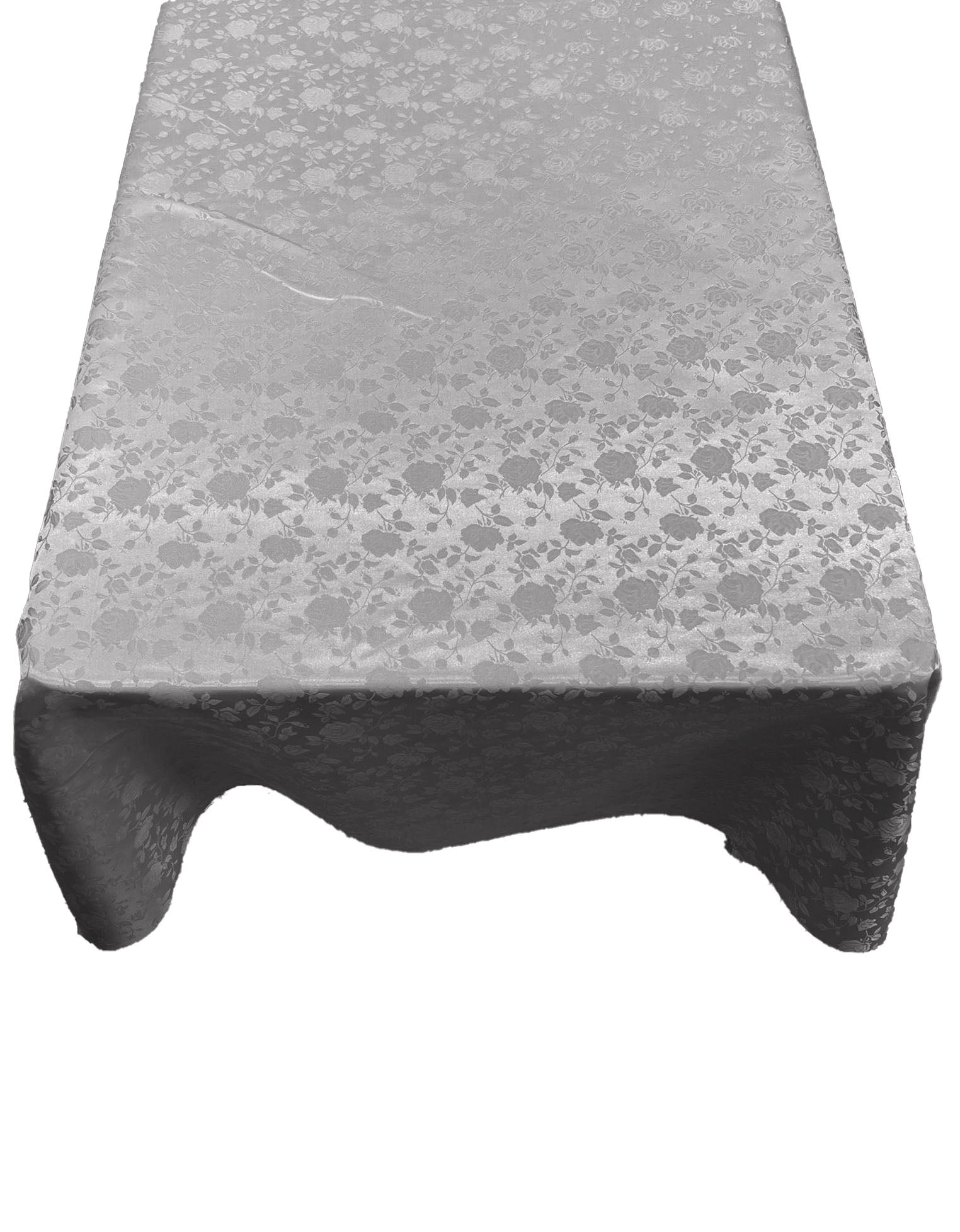 Roses Jacquard Satin Rectangular Tablecloth Seamless/Party Supply. (60 Inches x 72 Inches)