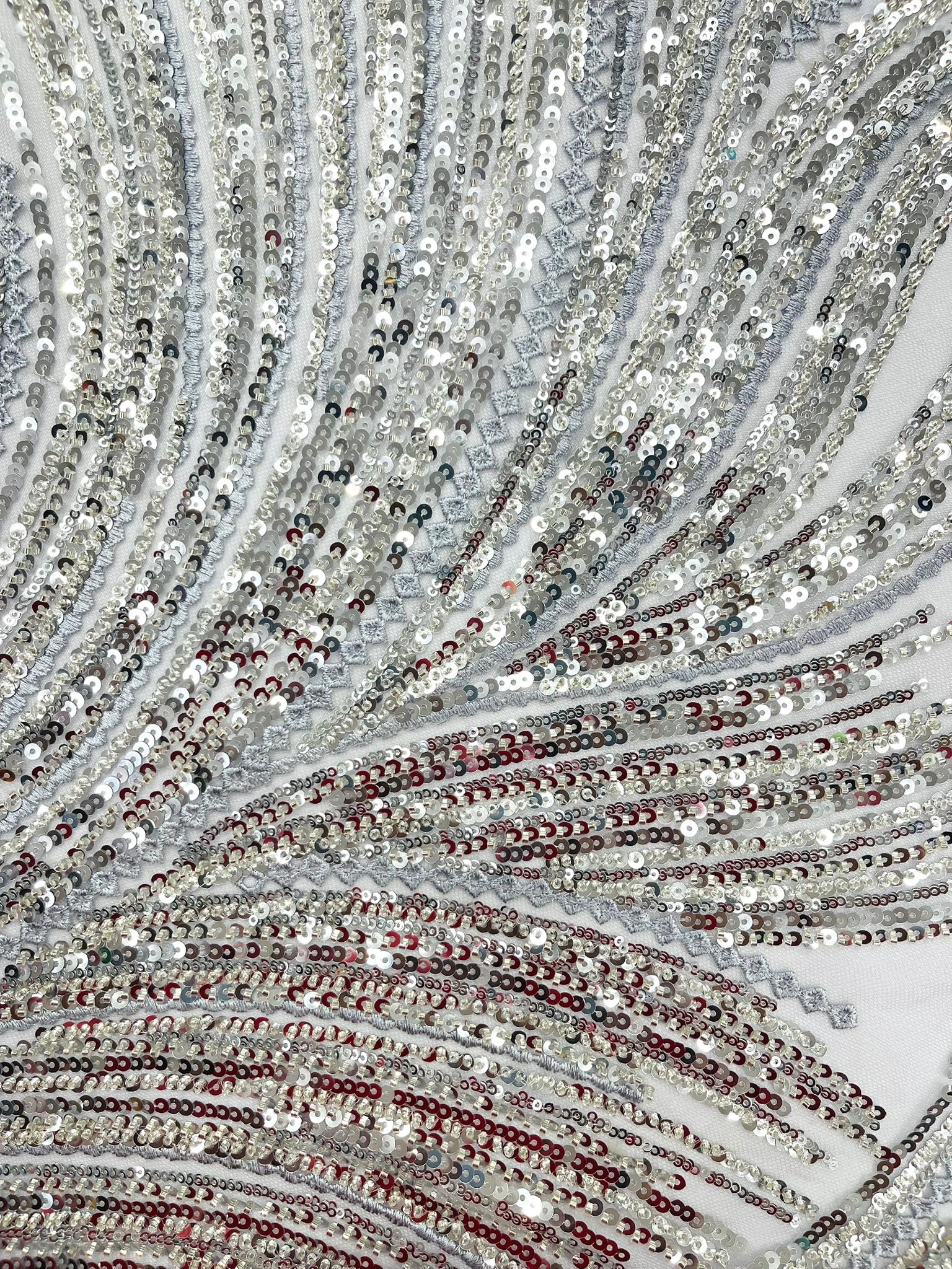 Luxury Flame Beaded Lace Fabric| Prom| Wedding| By The Yard.