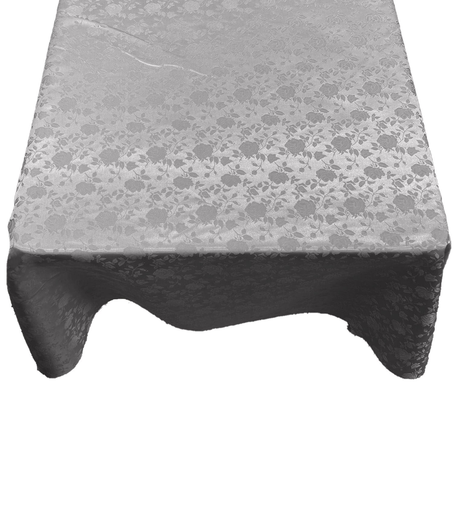 Square Tablecloth Roses Jacquard Satin Overlay for Small Coffee Table Seamless. (51" Inches)