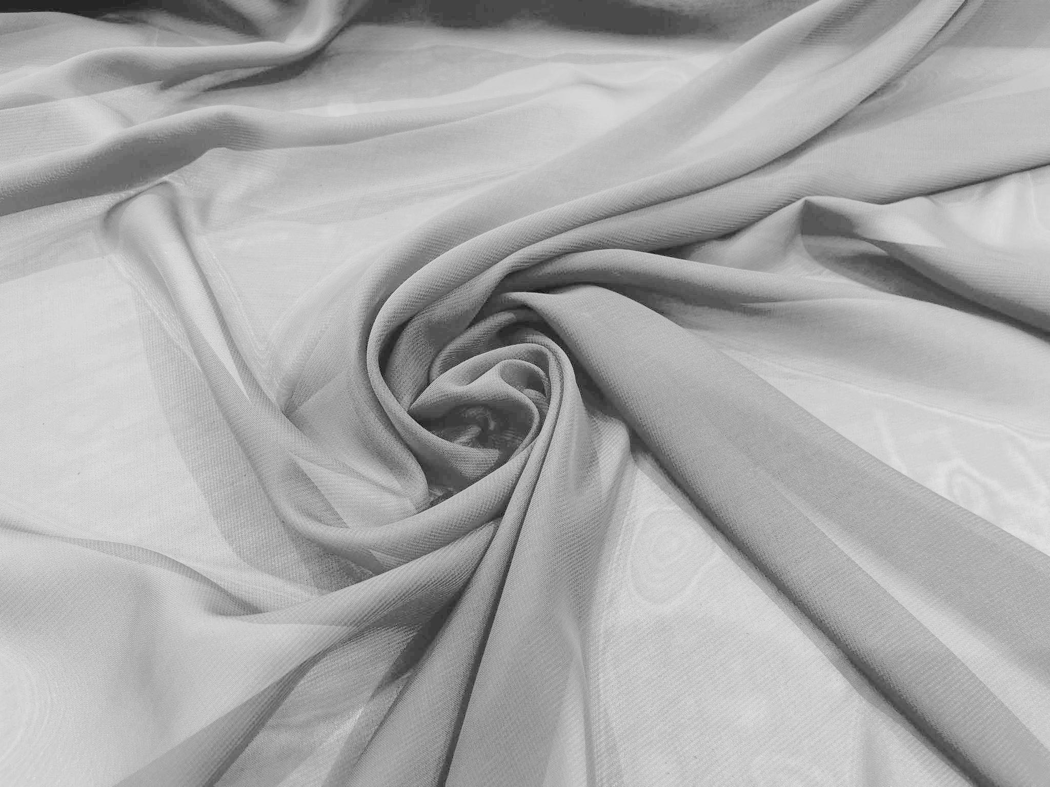 58/60" Wide 100% Polyester Soft Light Weight, Sheer, See Through Chiffon Fabric Sold By The Yard.