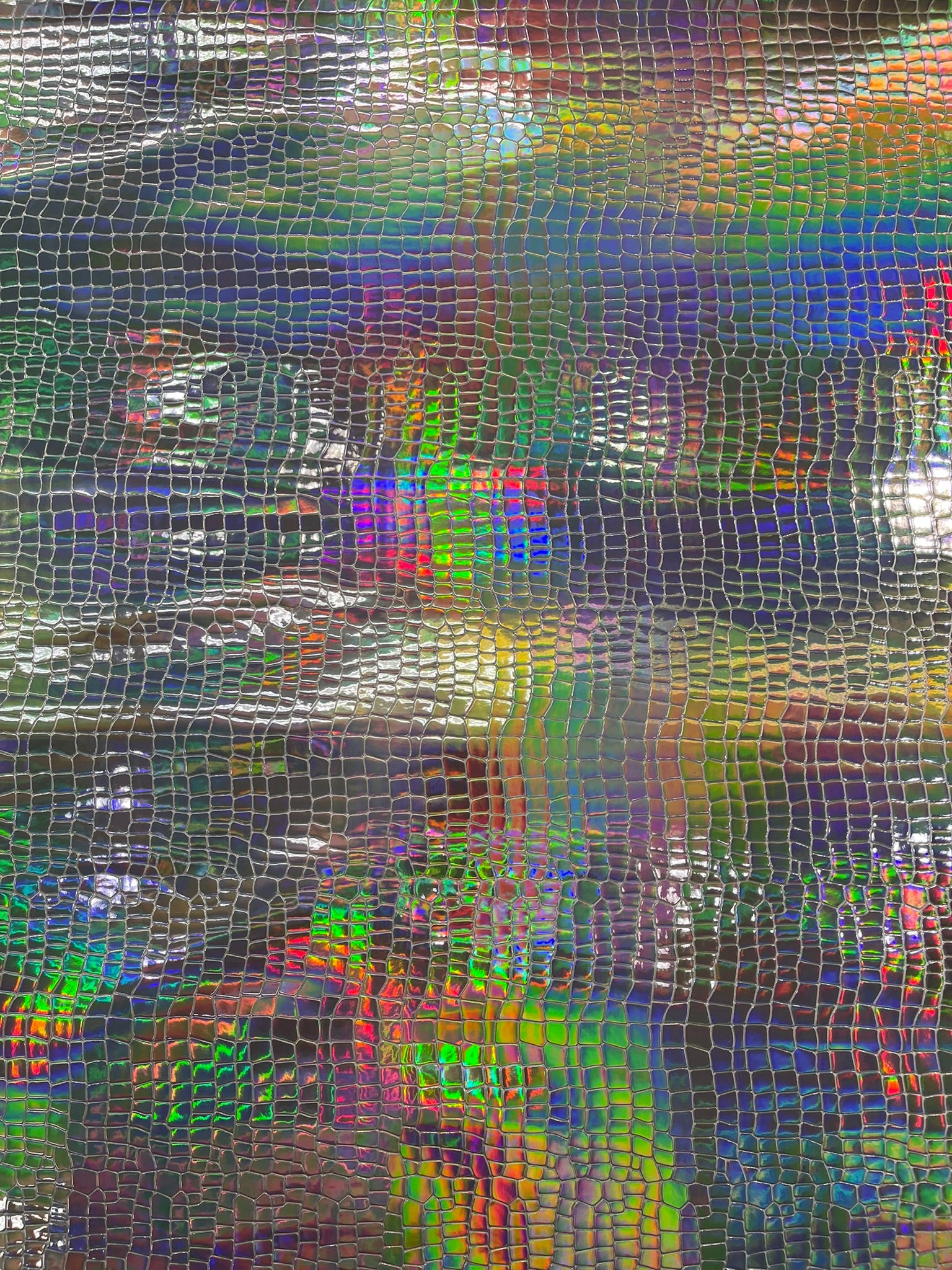 Crocodile Embossed PVC Holographic Vinyl Fabric / Upholstery Crafting Accessories Applications