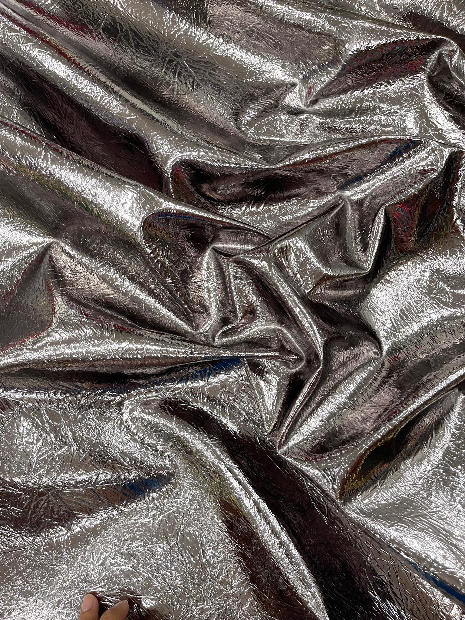 Crush Chrome Mirror Shiny Vinyl 54" Wide, Upholstery Crafting Accessories Applications.