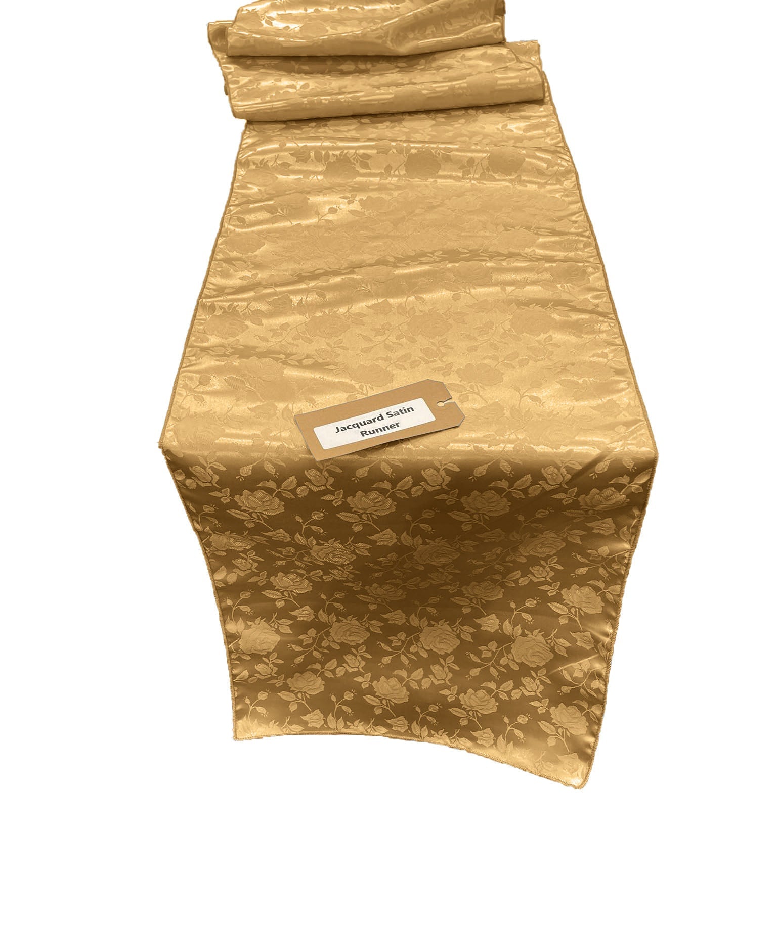 Jacquard Satin Roses Runner, Party Supply / Wedding / Decoration (14" Wide x 120" Long).