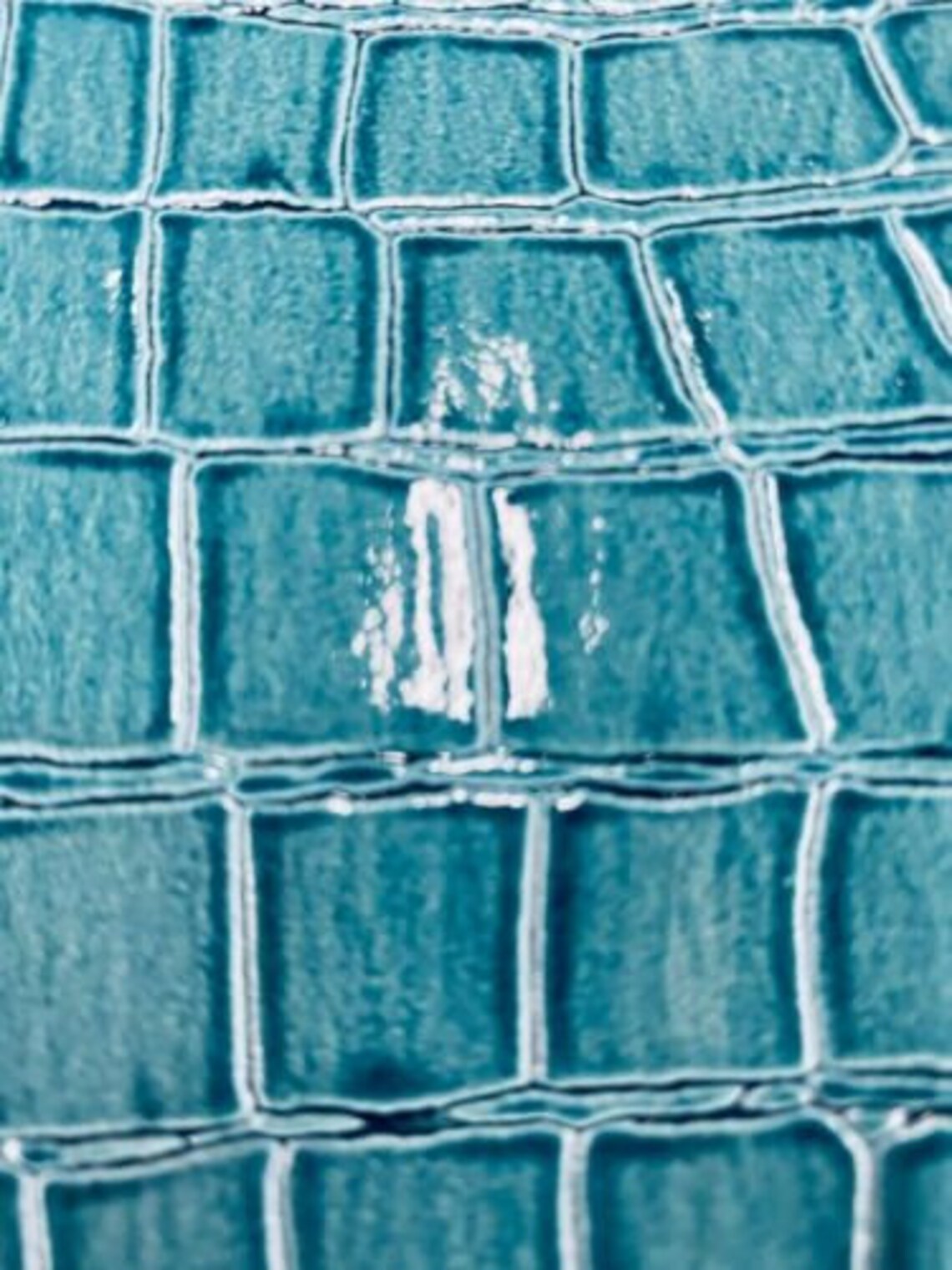 Faux Alligator Skin Vinyl Fabric - Teal - High Quality Vinyl Alligator Animal Print Fabric By Yard