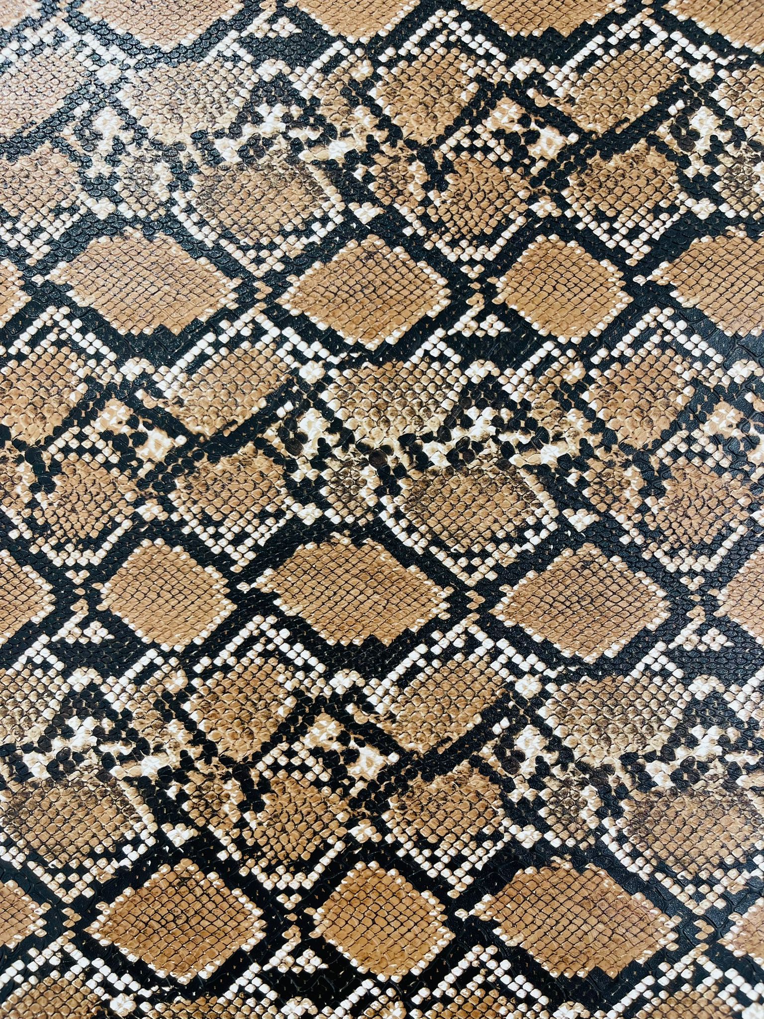 54" Wide Snake Fake Leather Upholstery, 3-D Viper Snake Skin Texture Faux Leather PVC Vinyl Fabric by The Yard