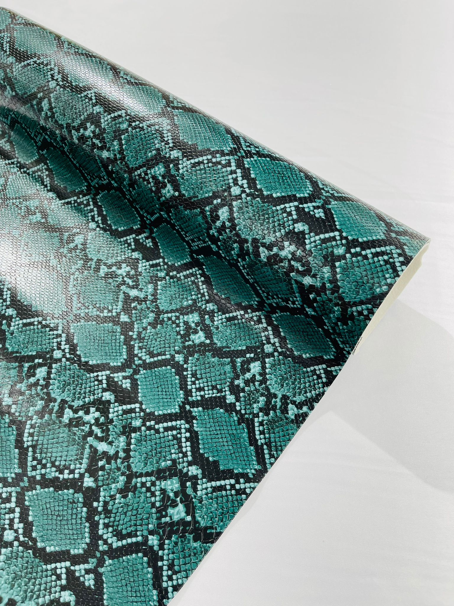 54" Wide Snake Fake Leather Upholstery, 3-D Viper Snake Skin Texture Faux Leather PVC Vinyl Fabric by The Yard