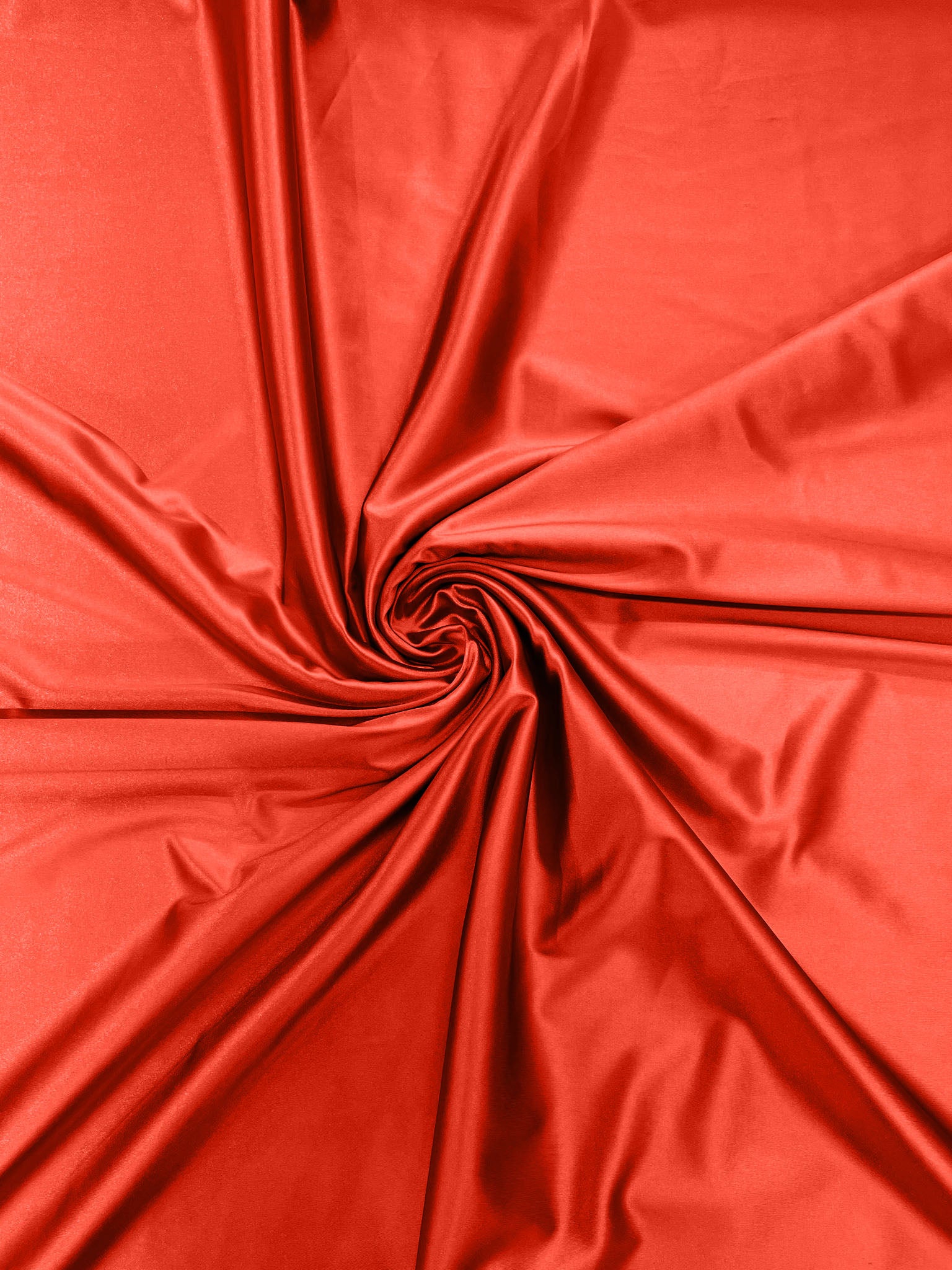 Tomato Red Heavy Shiny Satin Stretch Spandex Fabric/58 Inches Wide/Prom/Wedding/Cosplays.