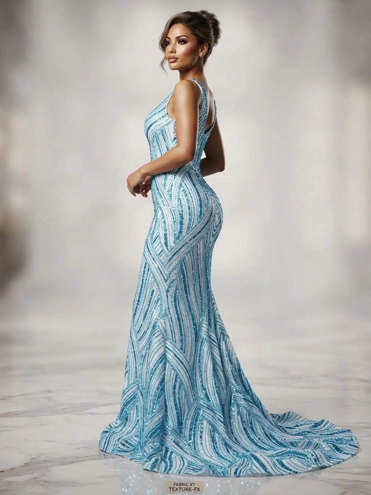 Luxury Feather Damask Beaded Lace Fabric| Prom| Wedding| By The Yard.