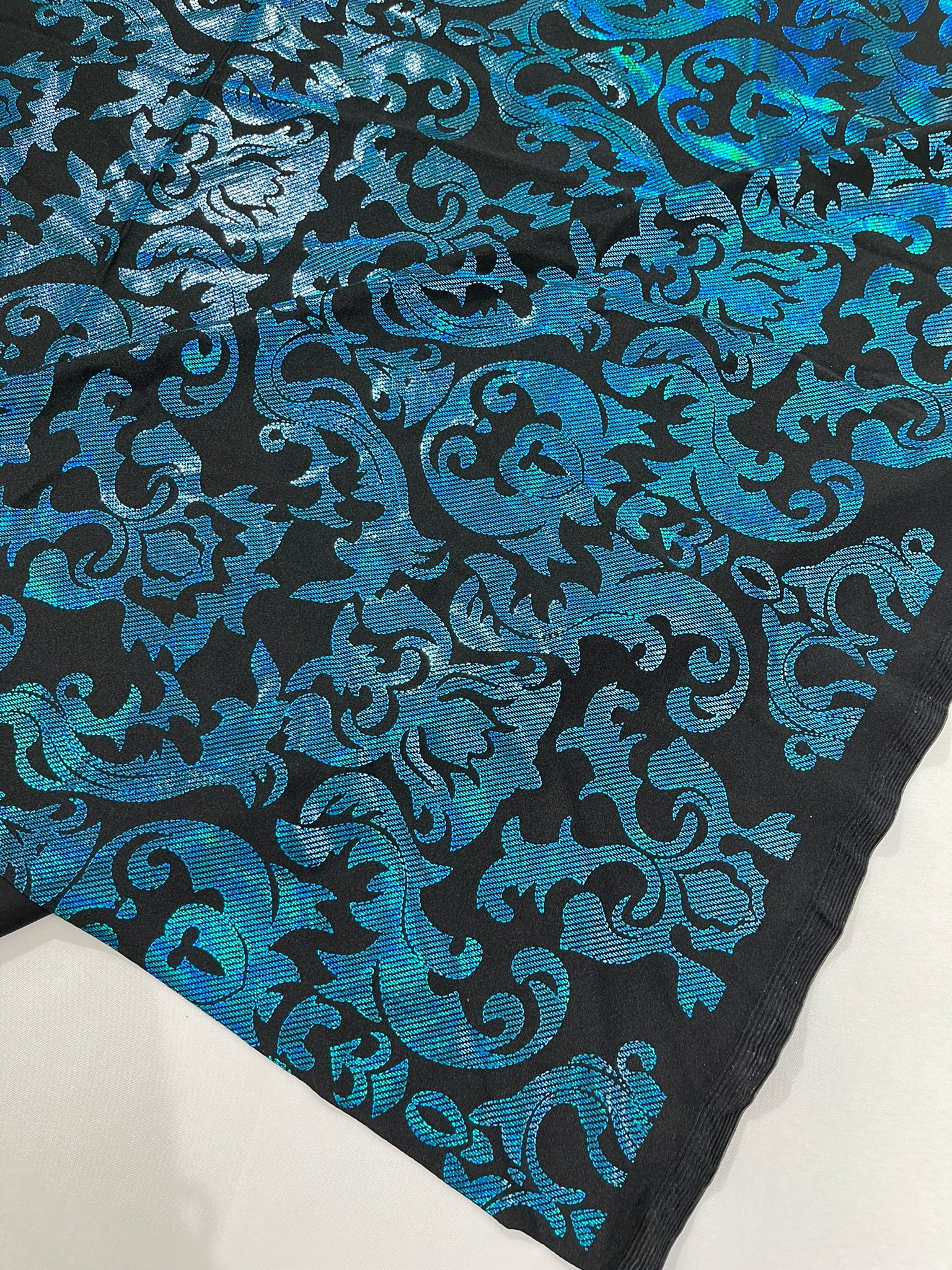 Metallic nylon spandex damask design 4way Stretch 58/60" Sold By The Yard.