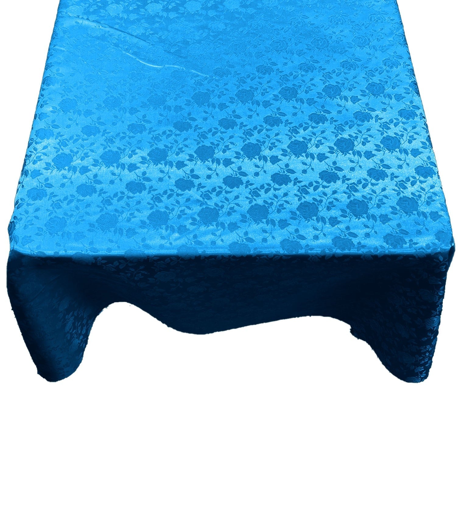 Square Tablecloth Roses Jacquard Satin Overlay for Small Coffee Table Seamless. (45" Inches)