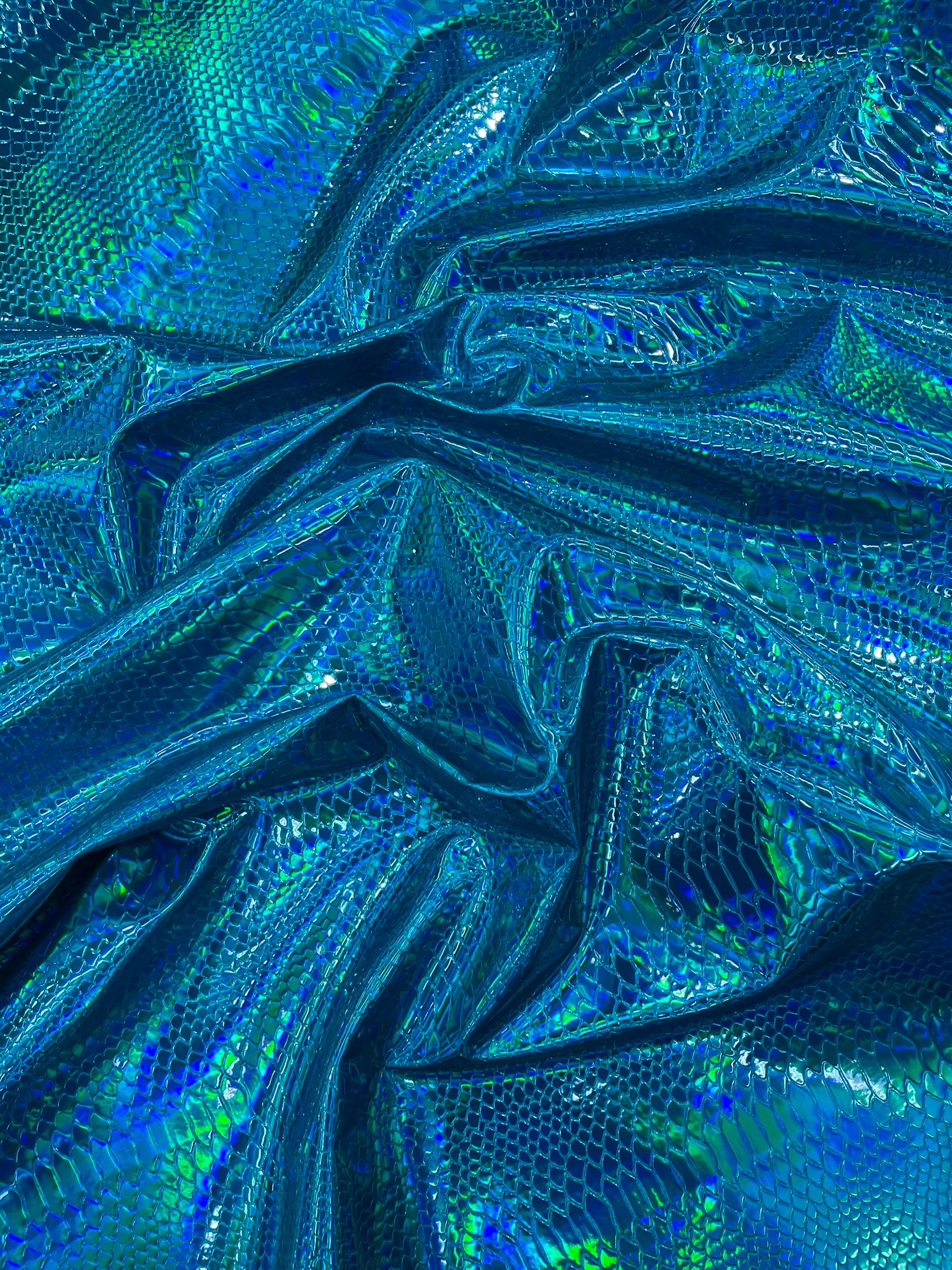 Viper Holographic Embossed PVC / Snake Vinyl Fabric Upholstery Crafting Accessories Applications Snake Iridescent.