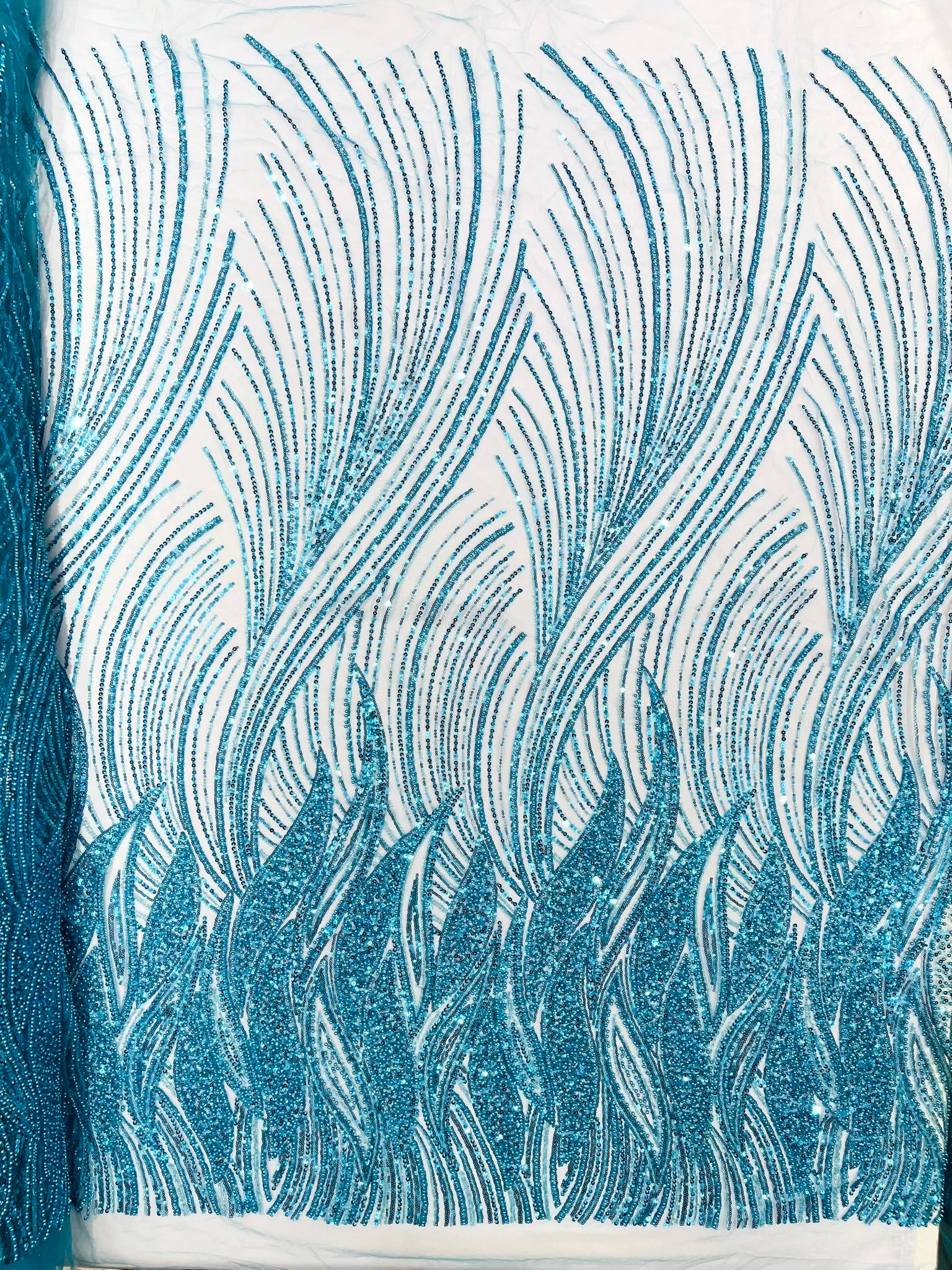 Flame Fashion Beaded Lace Fabric| Prom| Wedding| By The Yard.