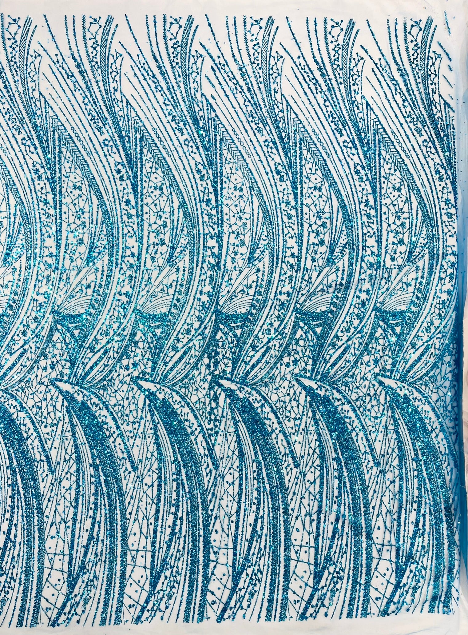 Geometric Fashion Glitter Design On A Mesh Lace Fabric| 58" Wide| Prom Dresses.