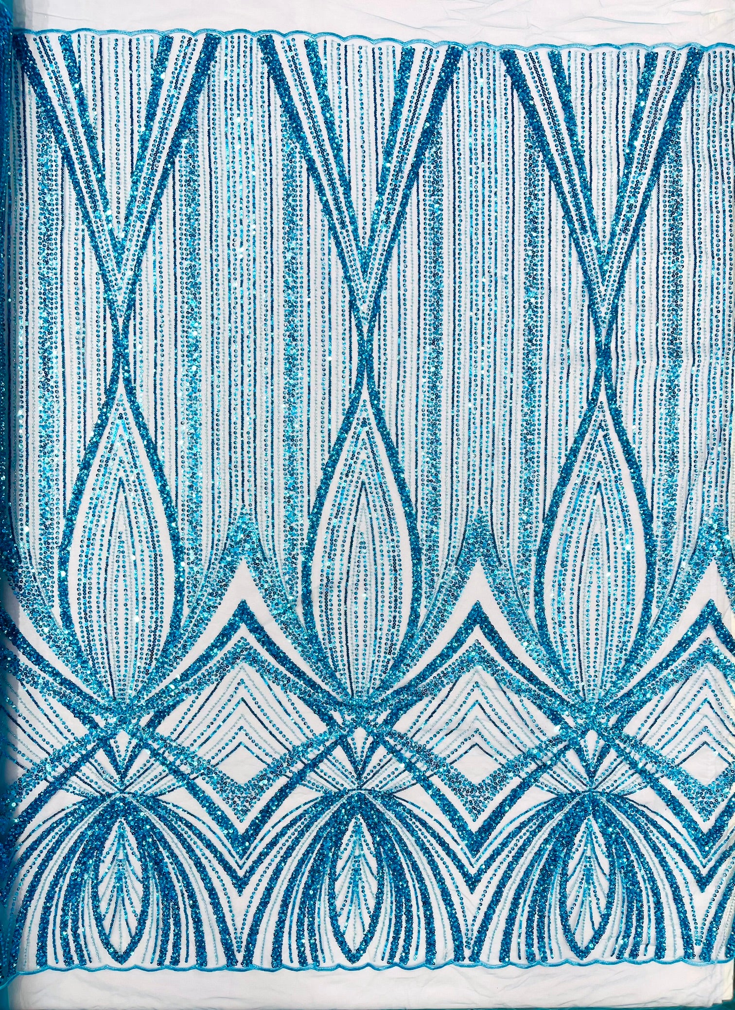 Geometric New York Fashion Beaded Lace, By The Yard.