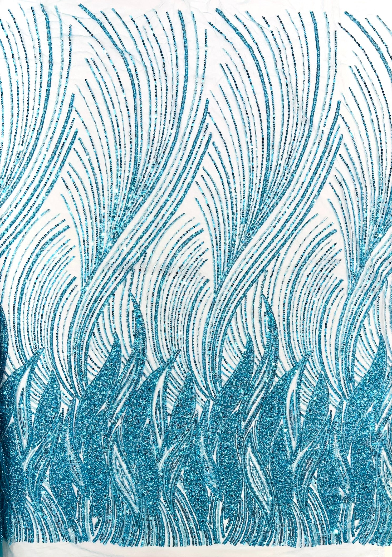 Flame Fashion Beaded Lace Fabric| Prom| Wedding| By The Yard.