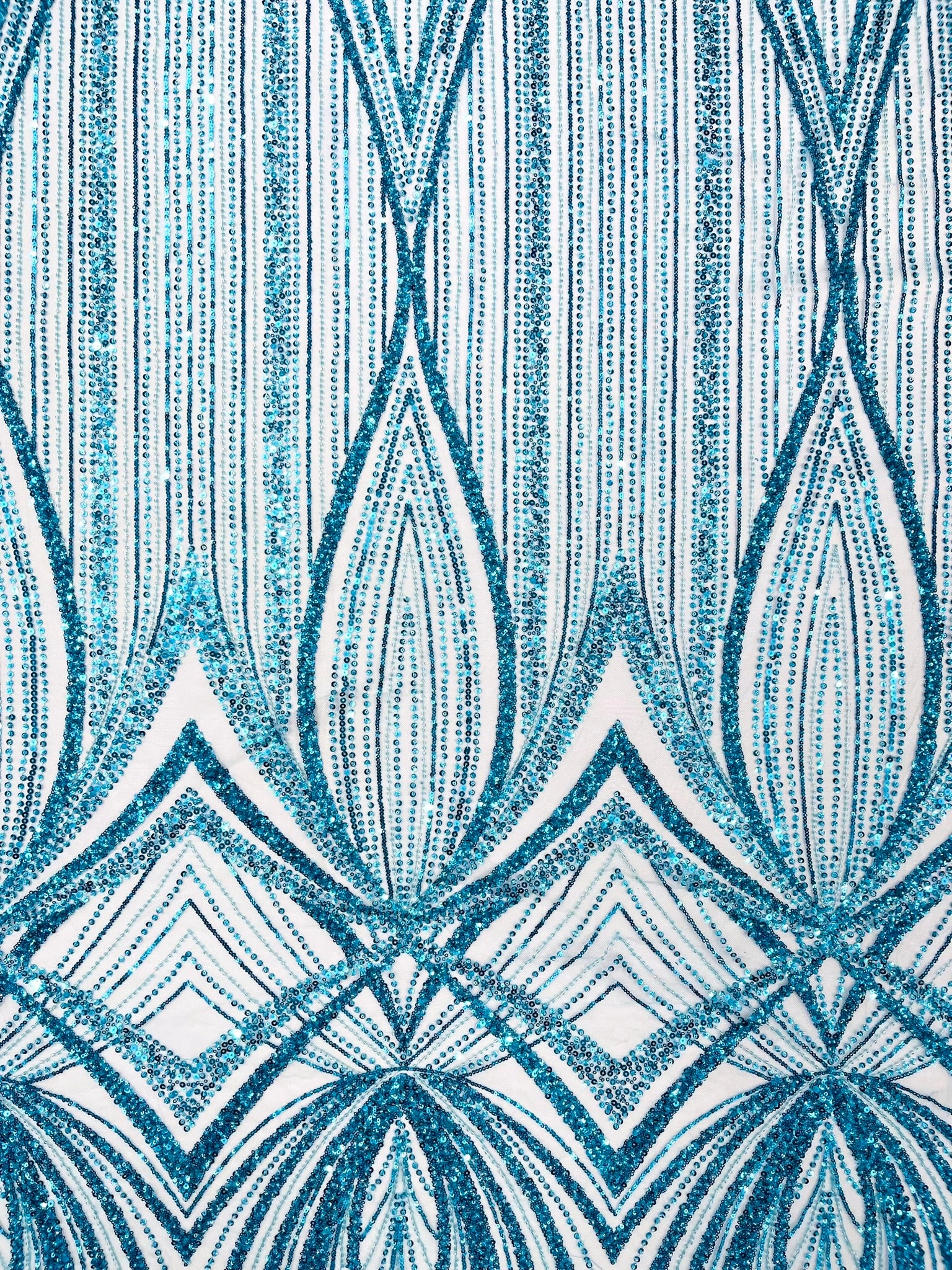 Geometric New York Fashion Beaded Lace, By The Yard.