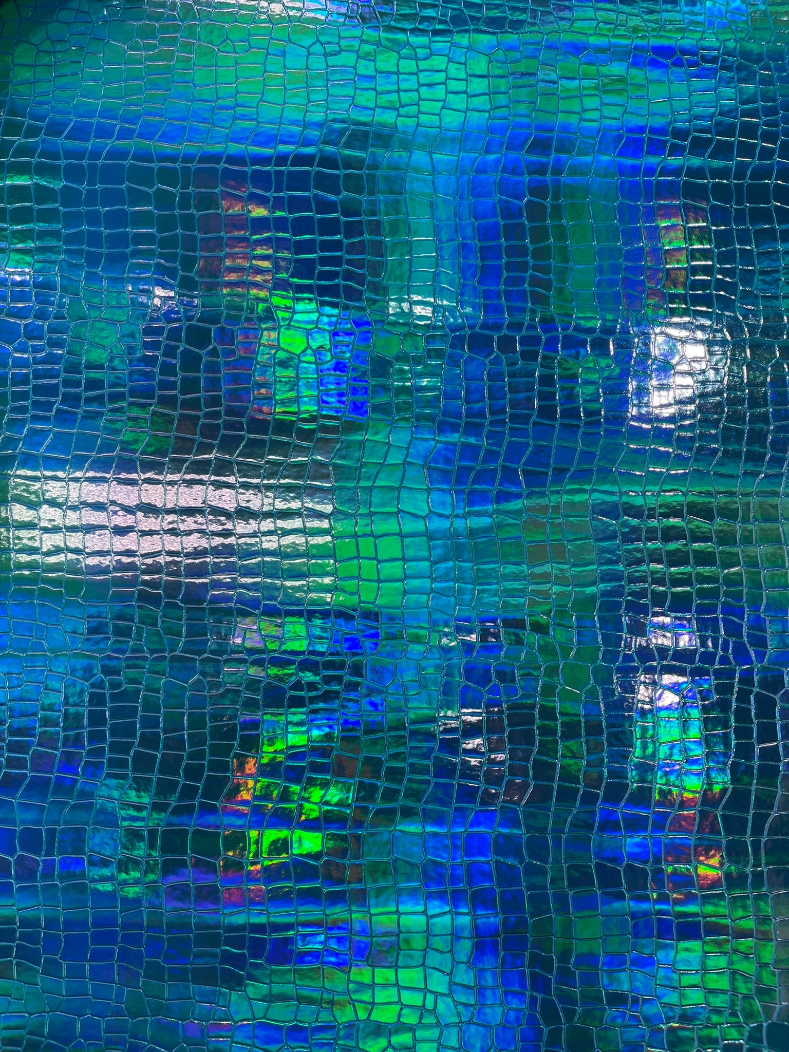 Crocodile Embossed PVC Holographic Vinyl Fabric / Upholstery Crafting Accessories Applications