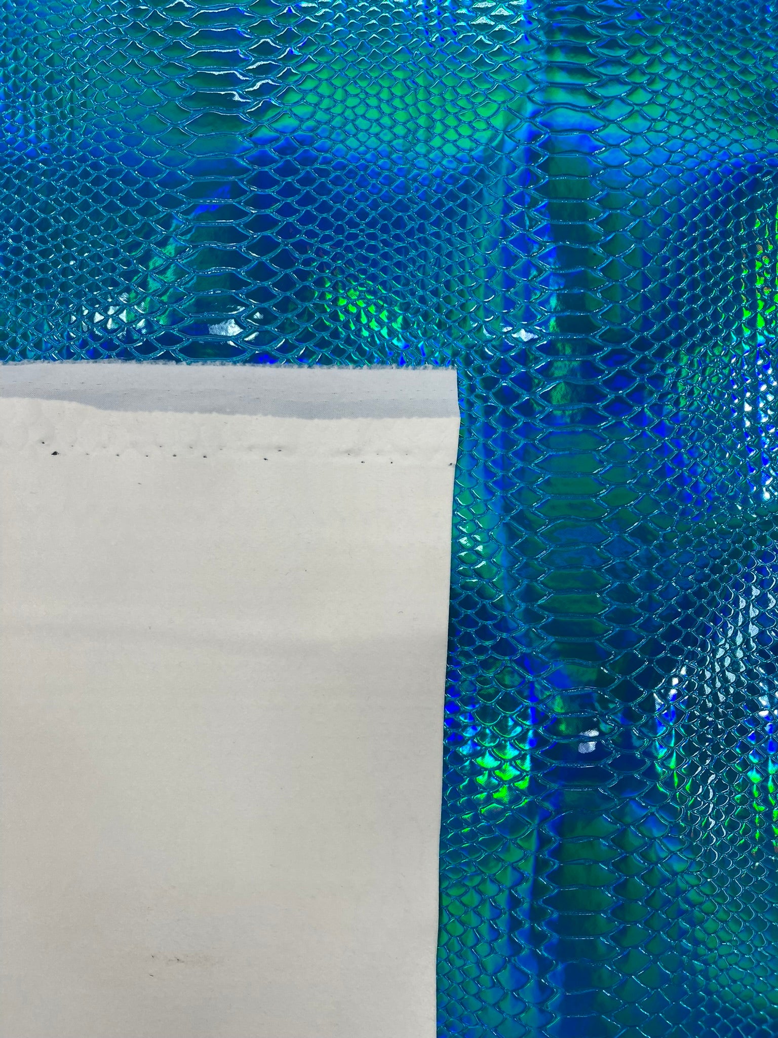 Viper Holographic Embossed PVC / Snake Vinyl Fabric Upholstery Crafting Accessories Applications Snake Iridescent.
