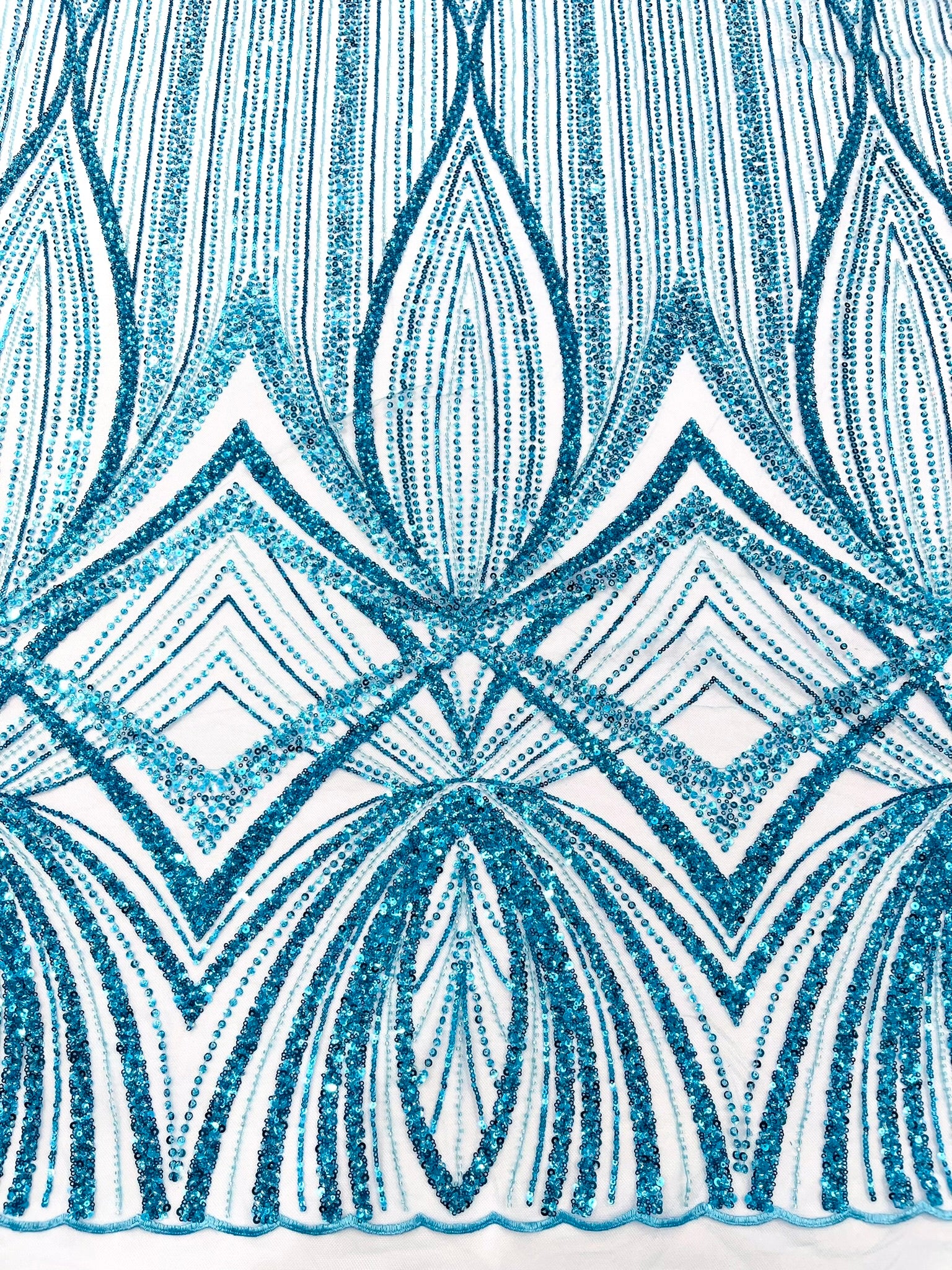 Geometric New York Fashion Beaded Lace, By The Yard.