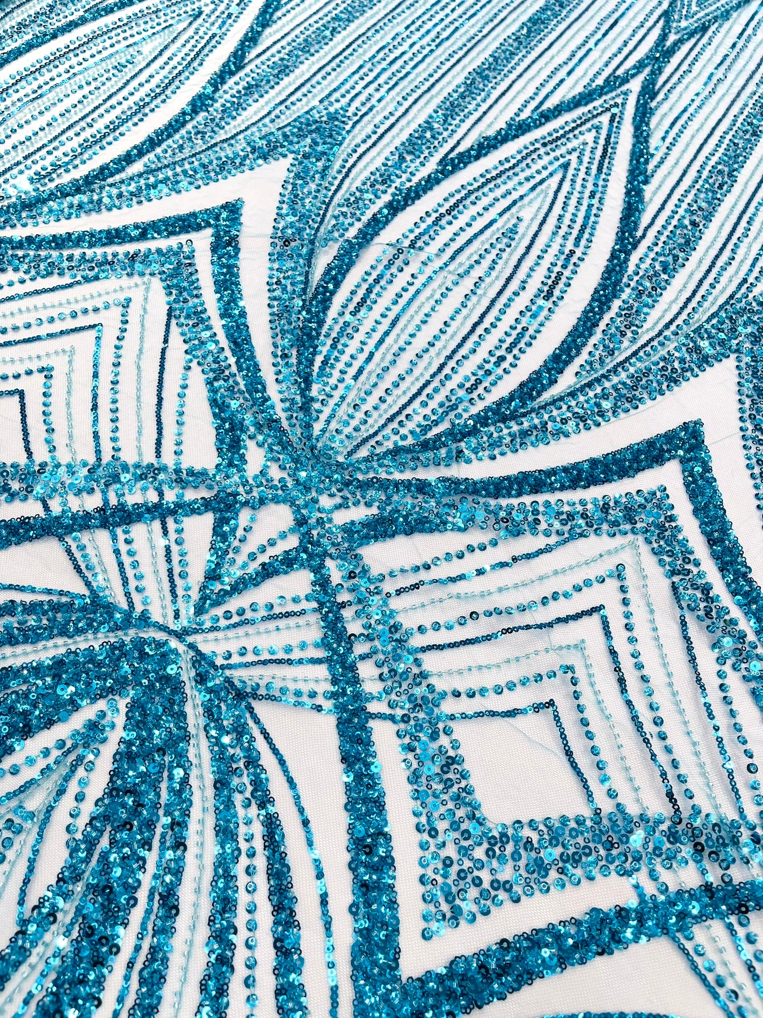 Geometric New York Fashion Beaded Lace, By The Yard.