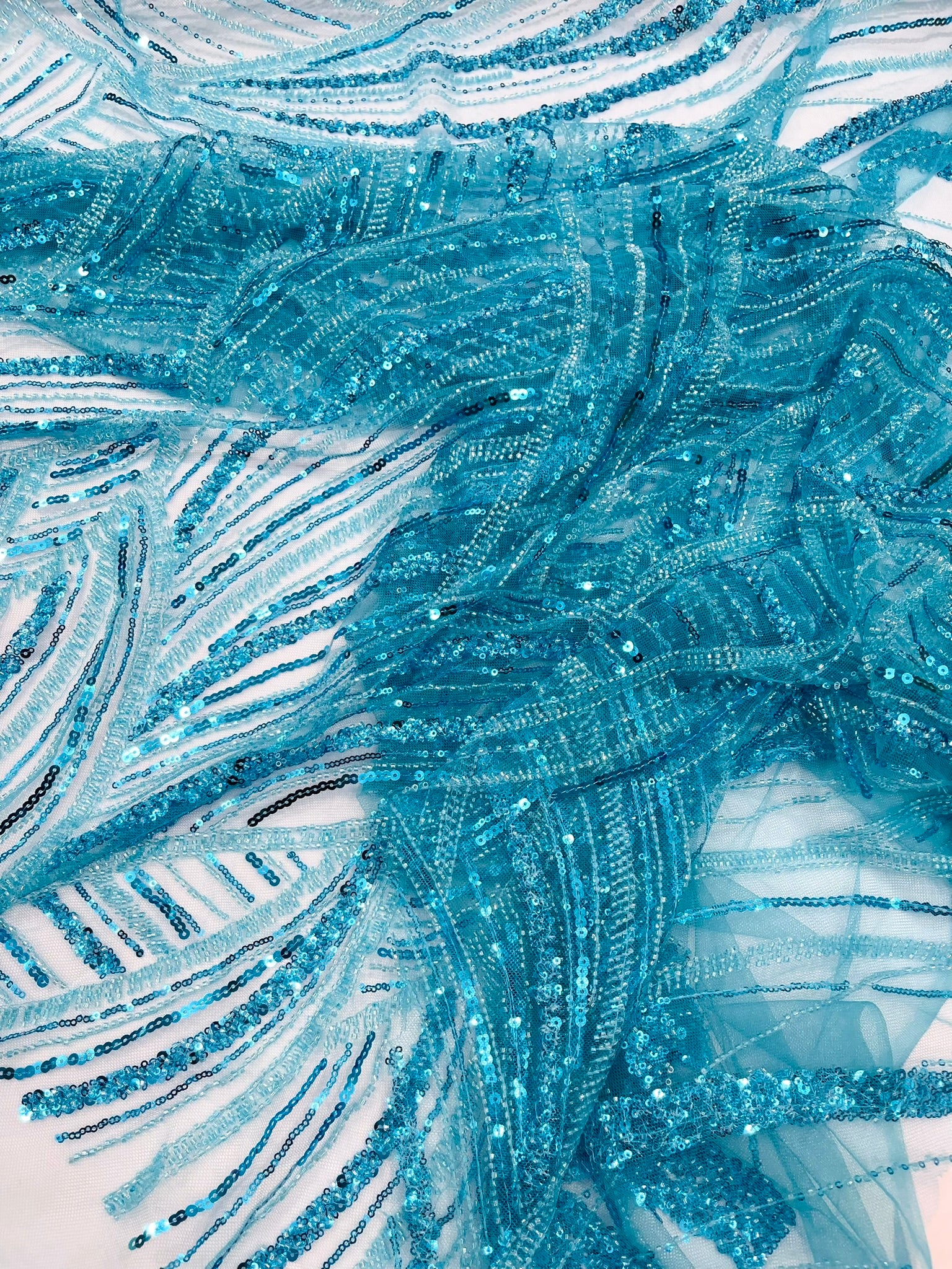 Luxury Feather Damask Beaded Lace Fabric| Prom| Wedding| By The Yard.