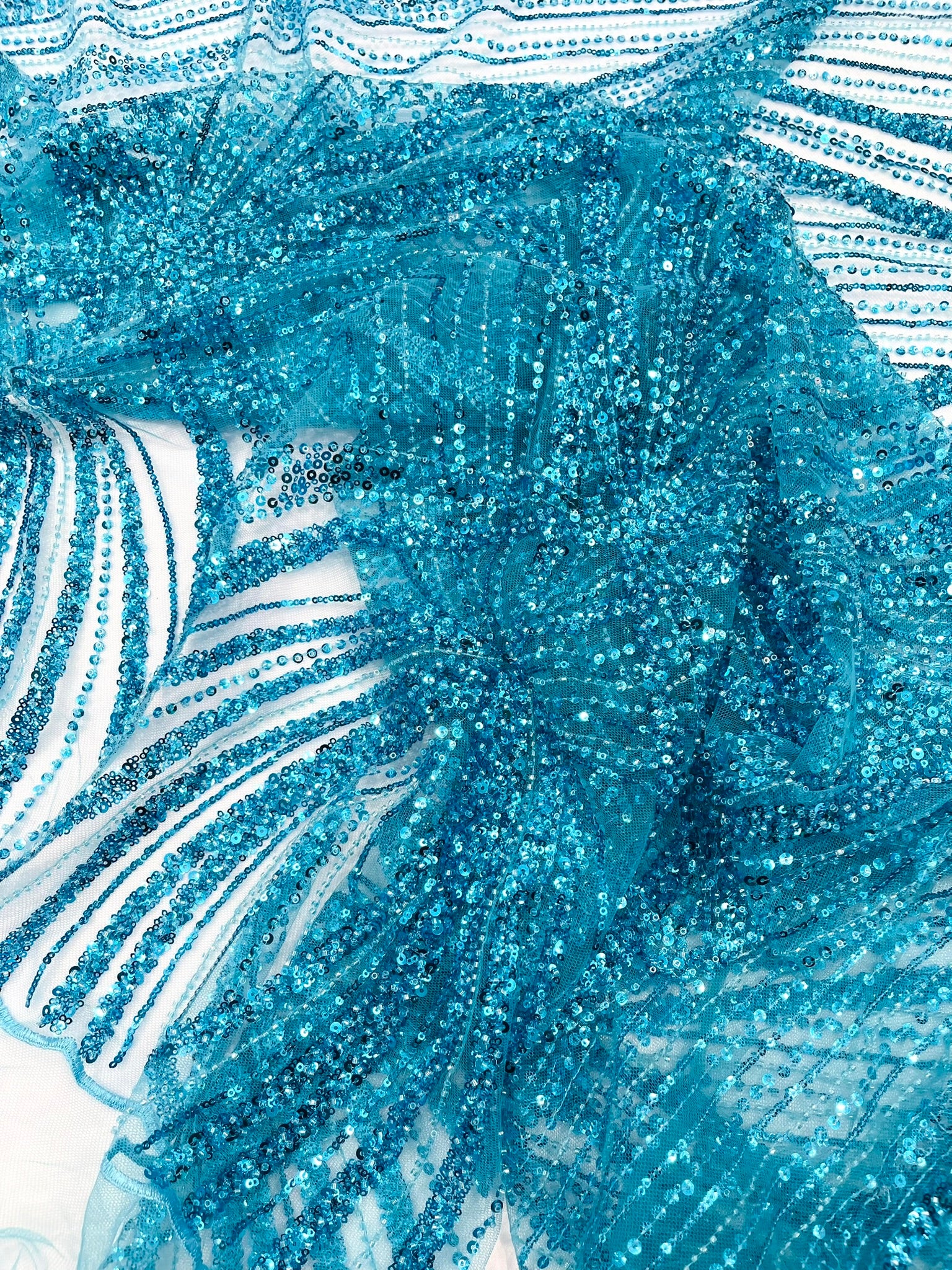 Geometric New York Fashion Beaded Lace, By The Yard.