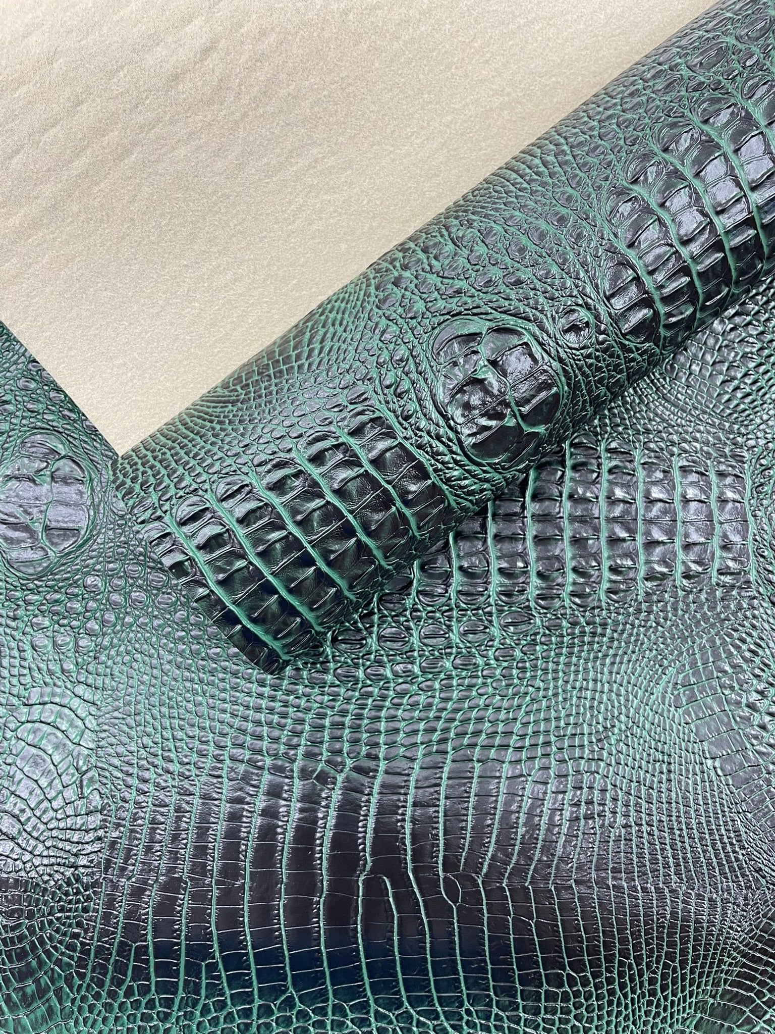 Florida Gator 3D Embossed Vinyl Fabric / 2 Tone Crocodile Vinyl Leather 54" Wide