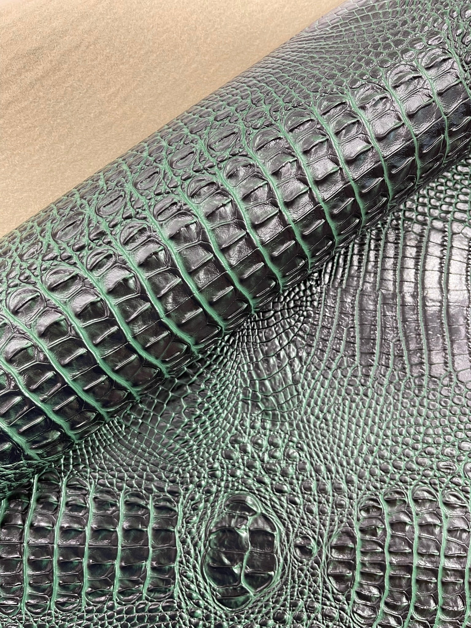 Florida Gator 3D Embossed Vinyl Fabric / 2 Tone Crocodile Vinyl Leather 54" Wide