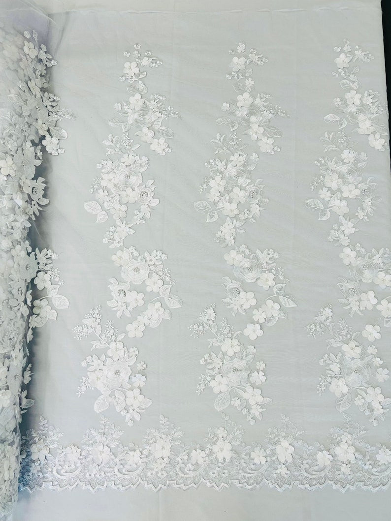 3D FLOWER PANELS LACE (by the yard)