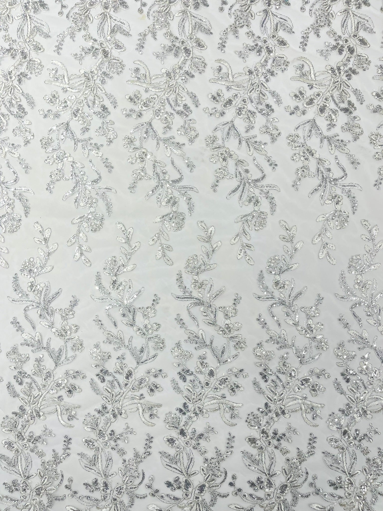 Corded Lace with Butterfly Embroidery and Sequin on Mesh 54" Wide | VIP Textile Inc.