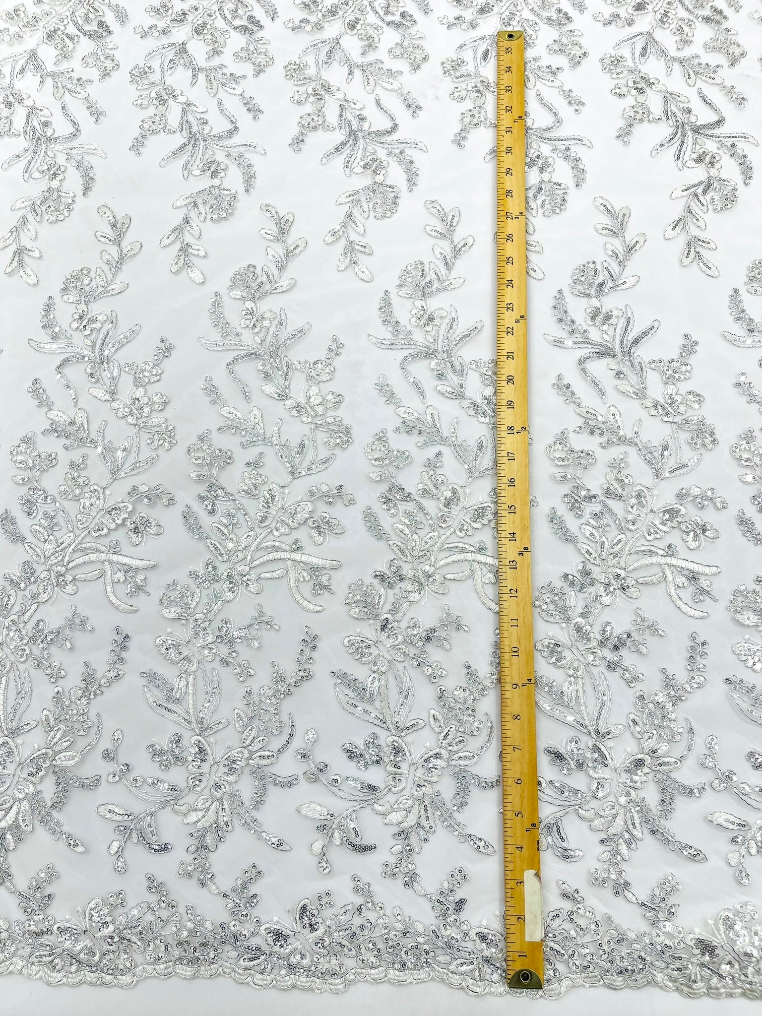 Corded Lace with Butterfly Embroidery and Sequin on Mesh 54" Wide | VIP Textile Inc.