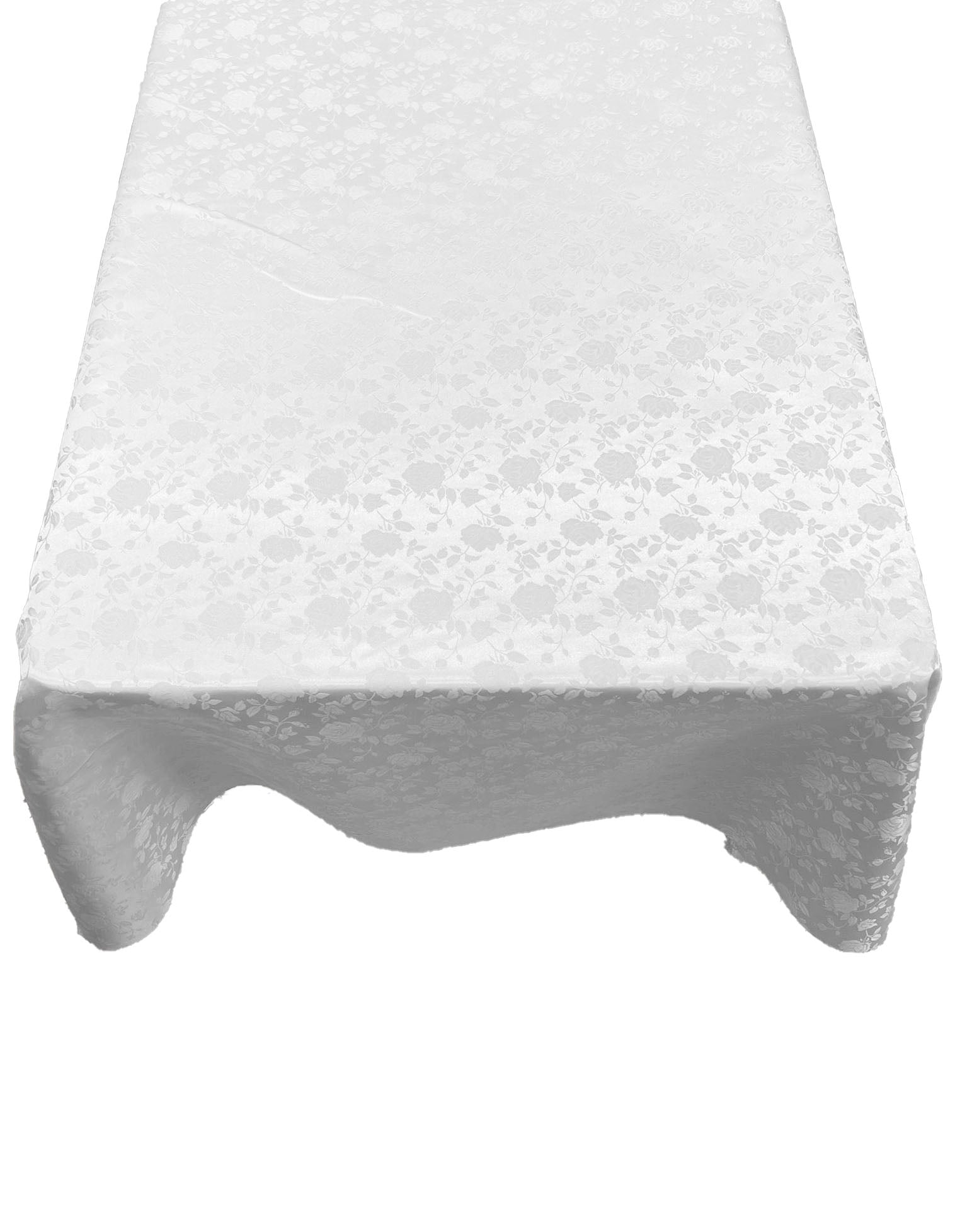 Roses Jacquard Satin Rectangular Tablecloth Seamless/Party Supply. (60 Inches x 120 Inches)