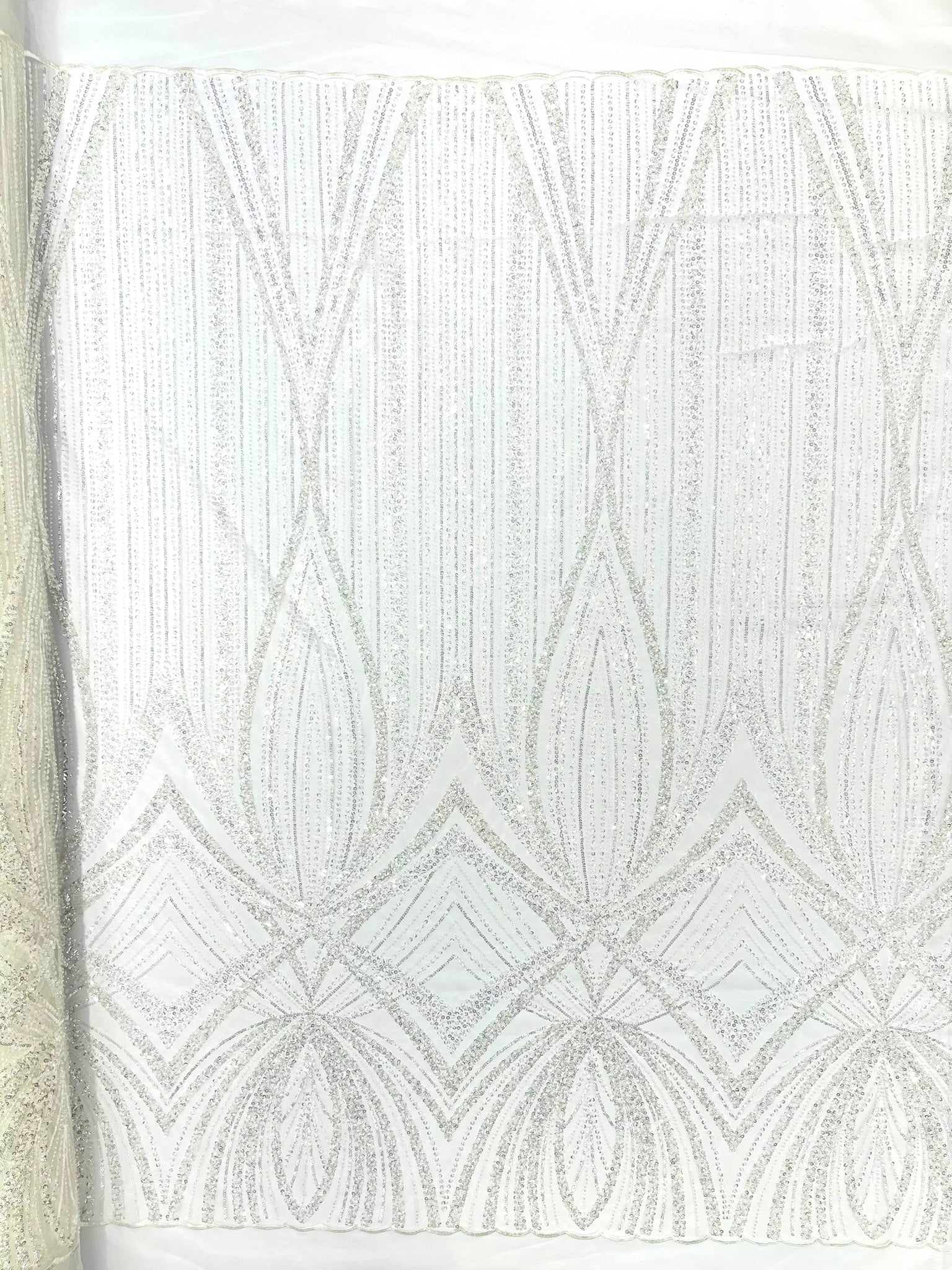 Geometric New York Fashion Beaded Lace, By The Yard.