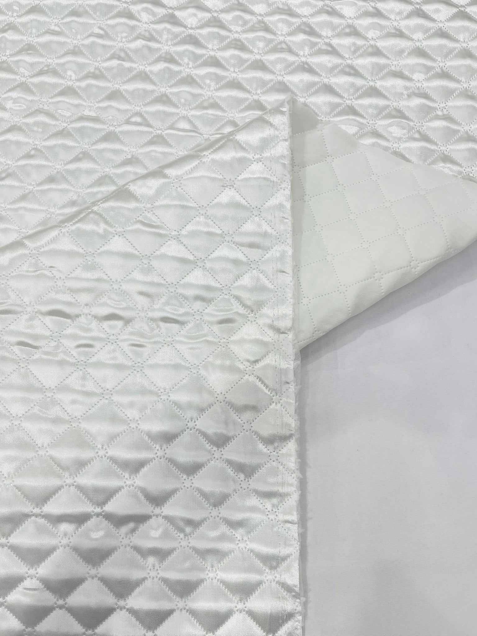 Quilted Satin Fabric | Diamond Pattern, 58" Wide