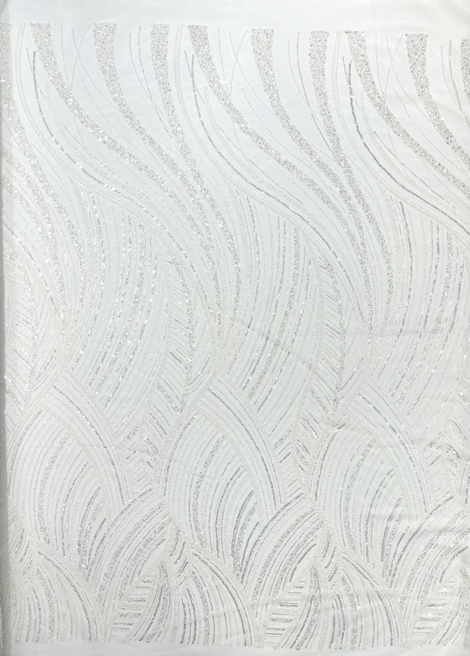 Luxury Feather Damask Beaded Lace Fabric| Prom| Wedding| By The Yard.