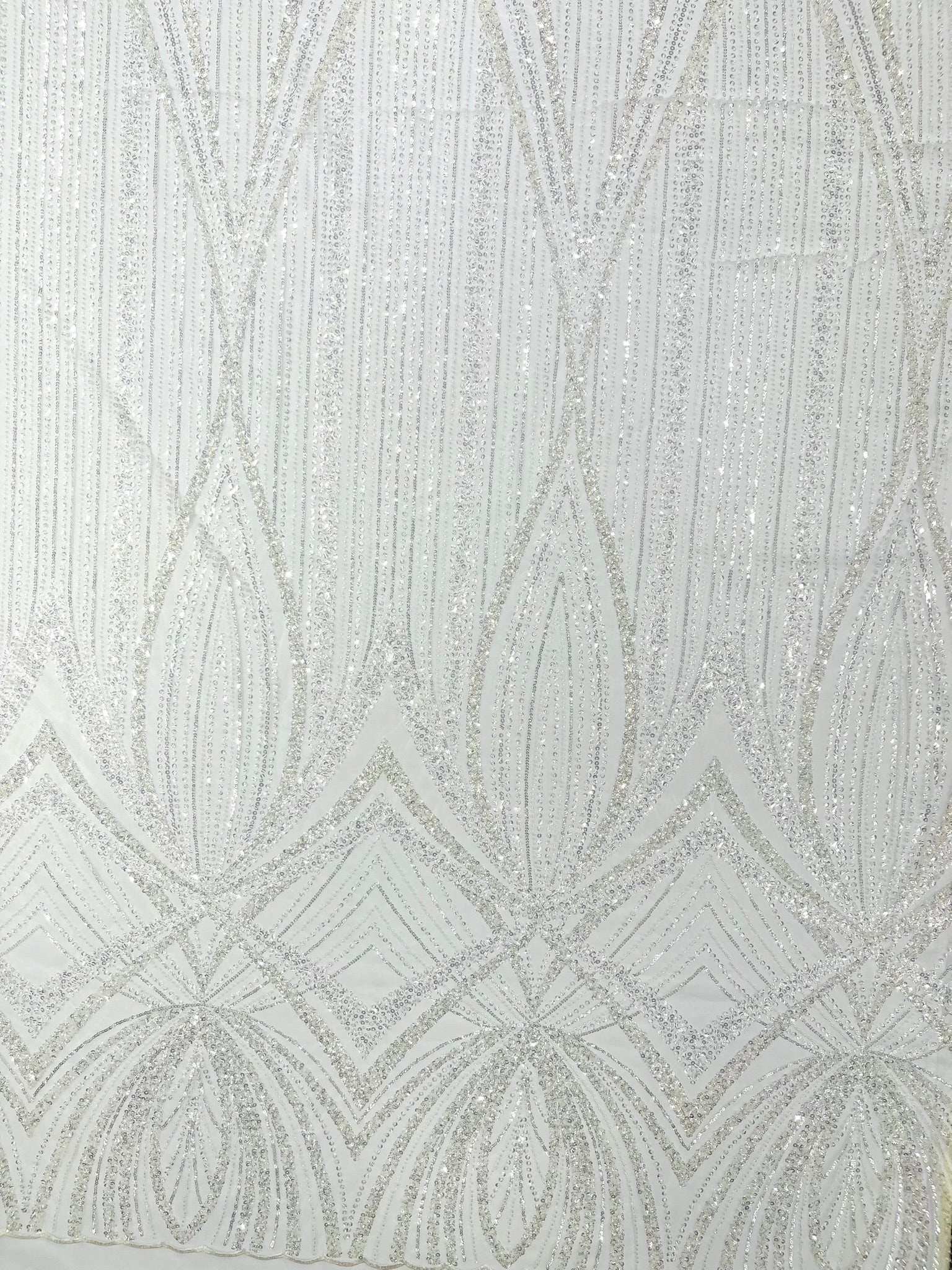 Geometric New York Fashion Beaded Lace, By The Yard.