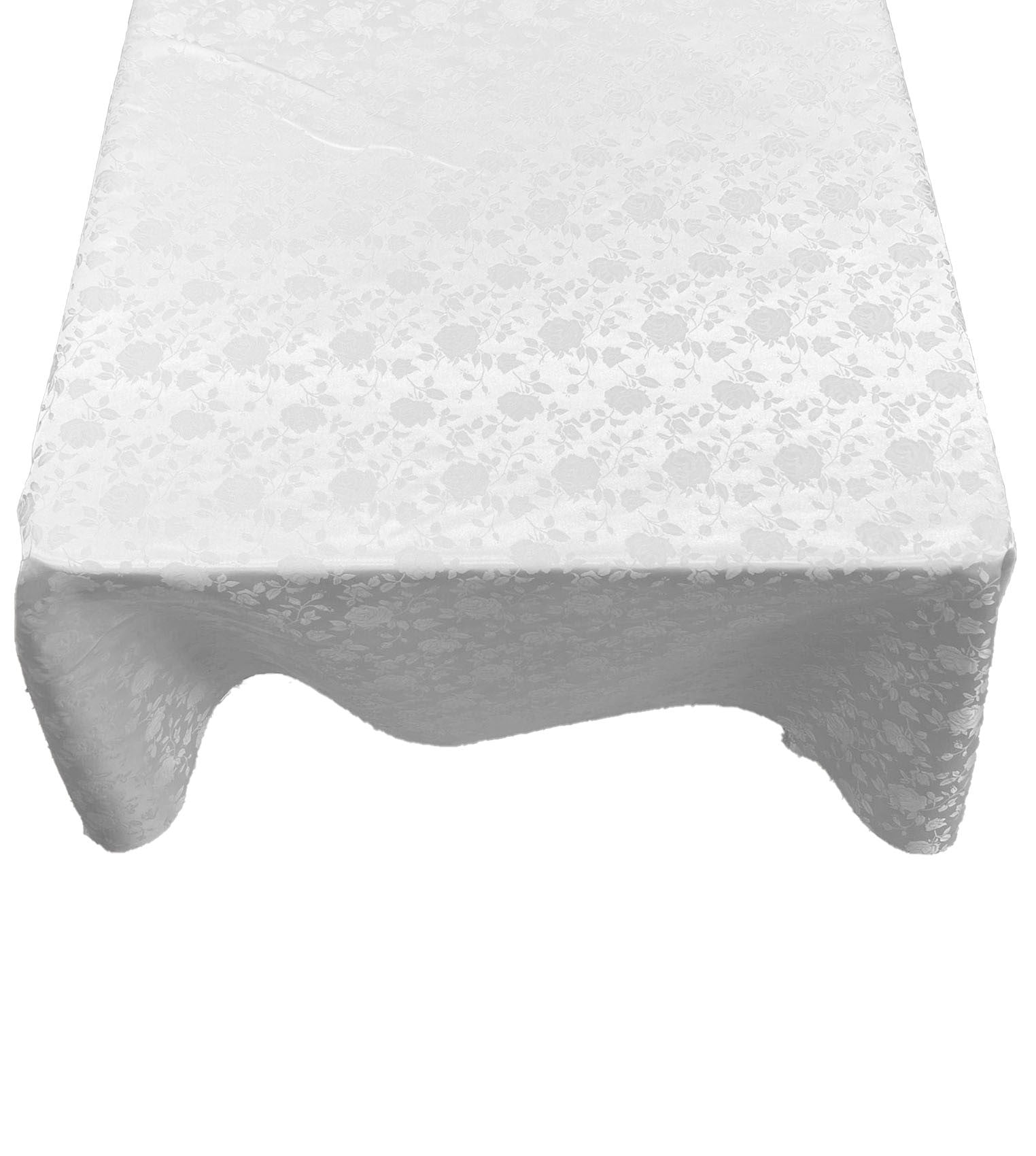 Square Tablecloth Roses Jacquard Satin Overlay for Small Coffee Table Seamless. (51" Inches)