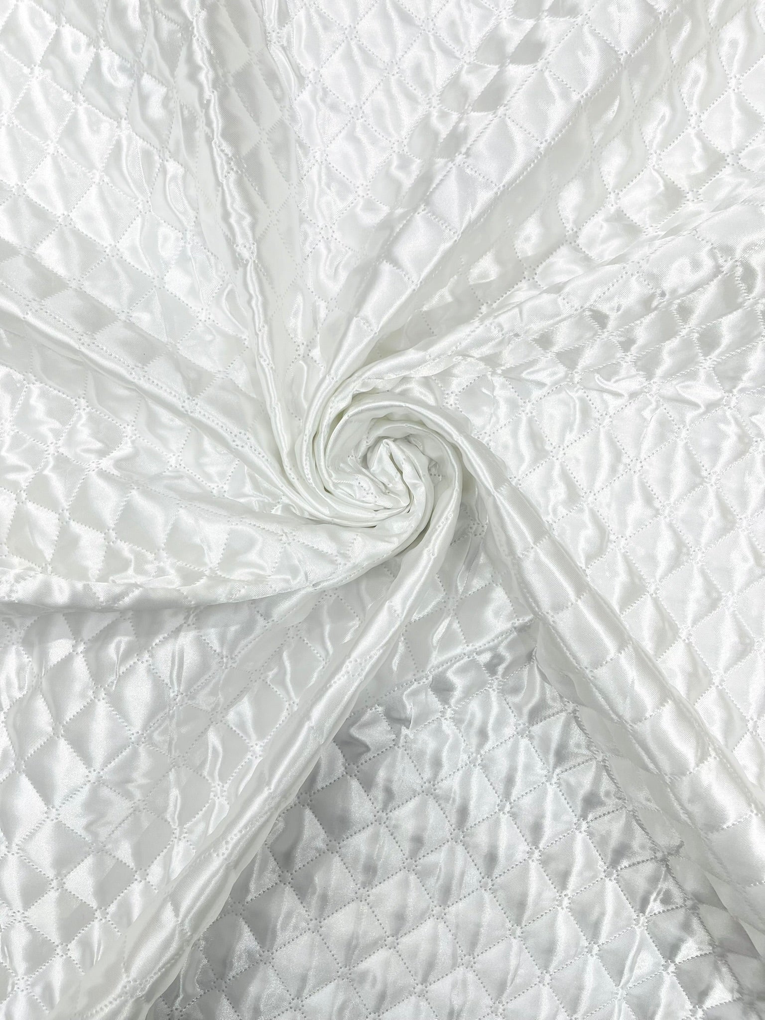Quilted Satin Fabric | Diamond Pattern, 58" Wide