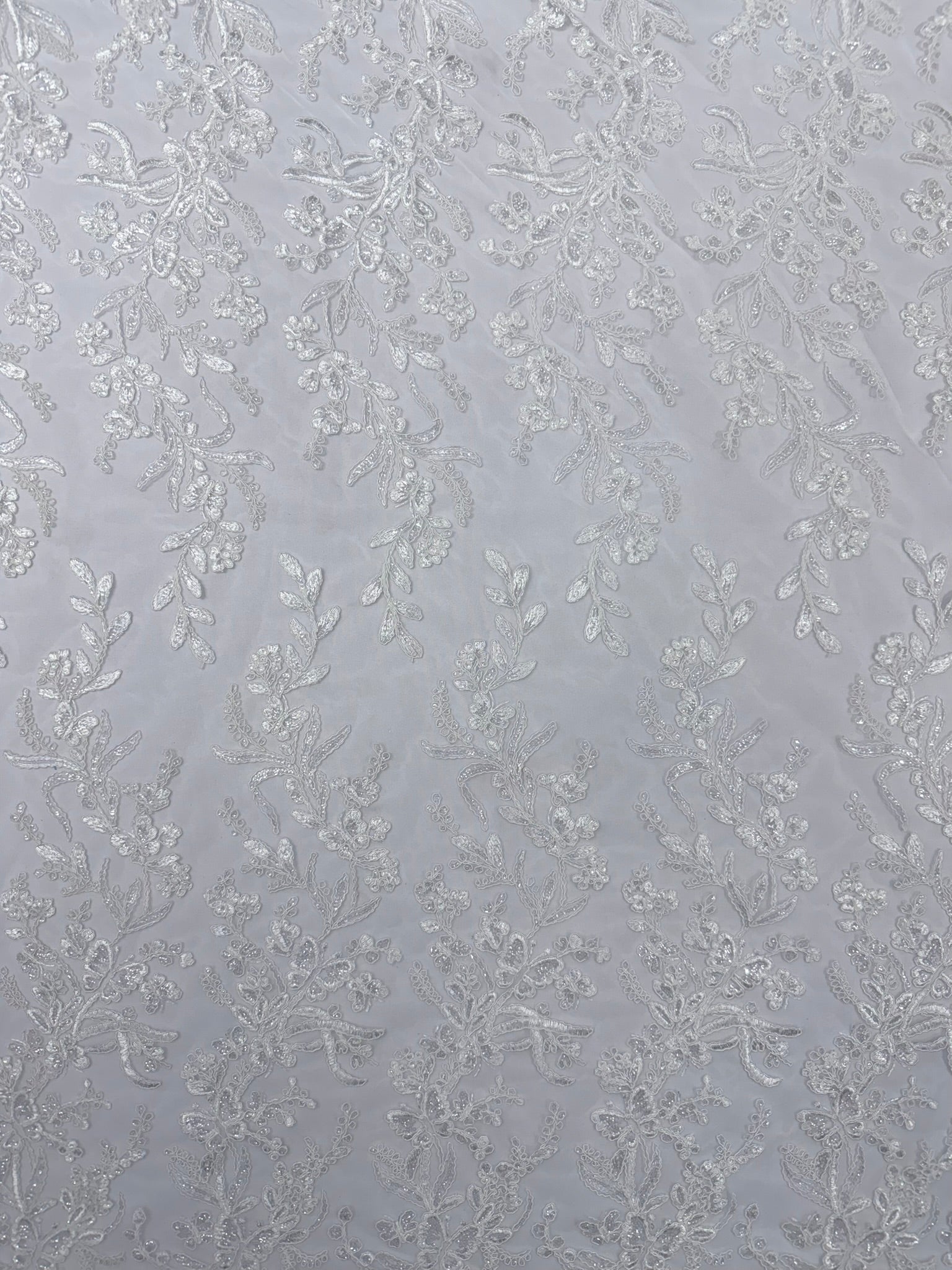 Corded Lace with Butterfly Embroidery and Sequin on Mesh 54" Wide | VIP Textile Inc.