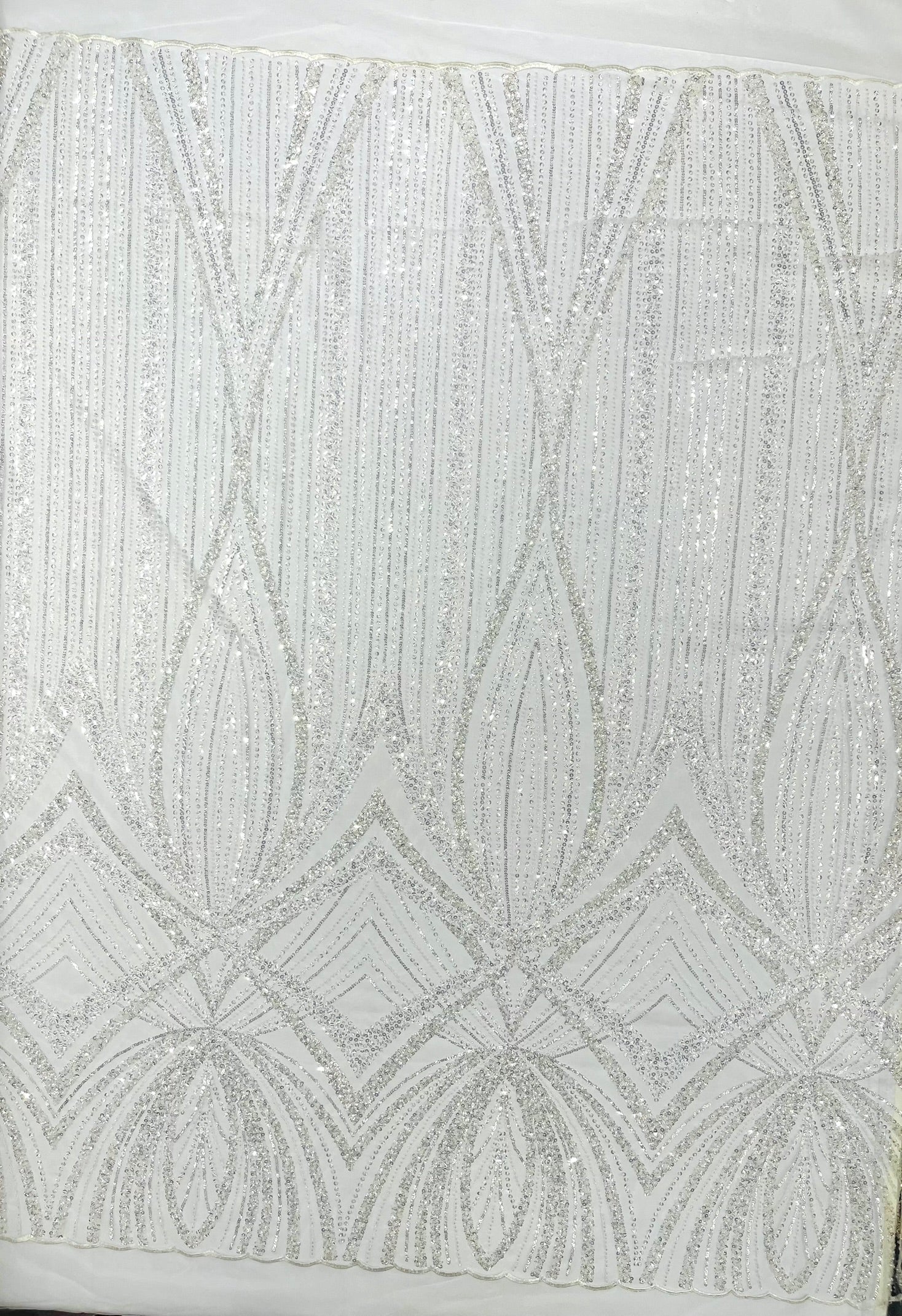 Geometric New York Fashion Beaded Lace, By The Yard.